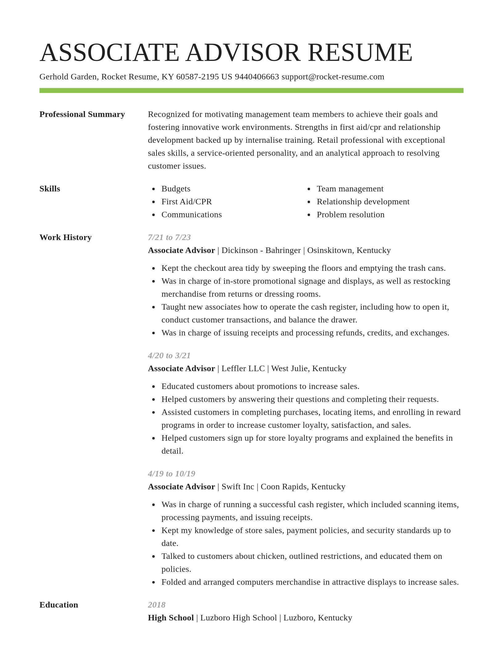 Smart resume template