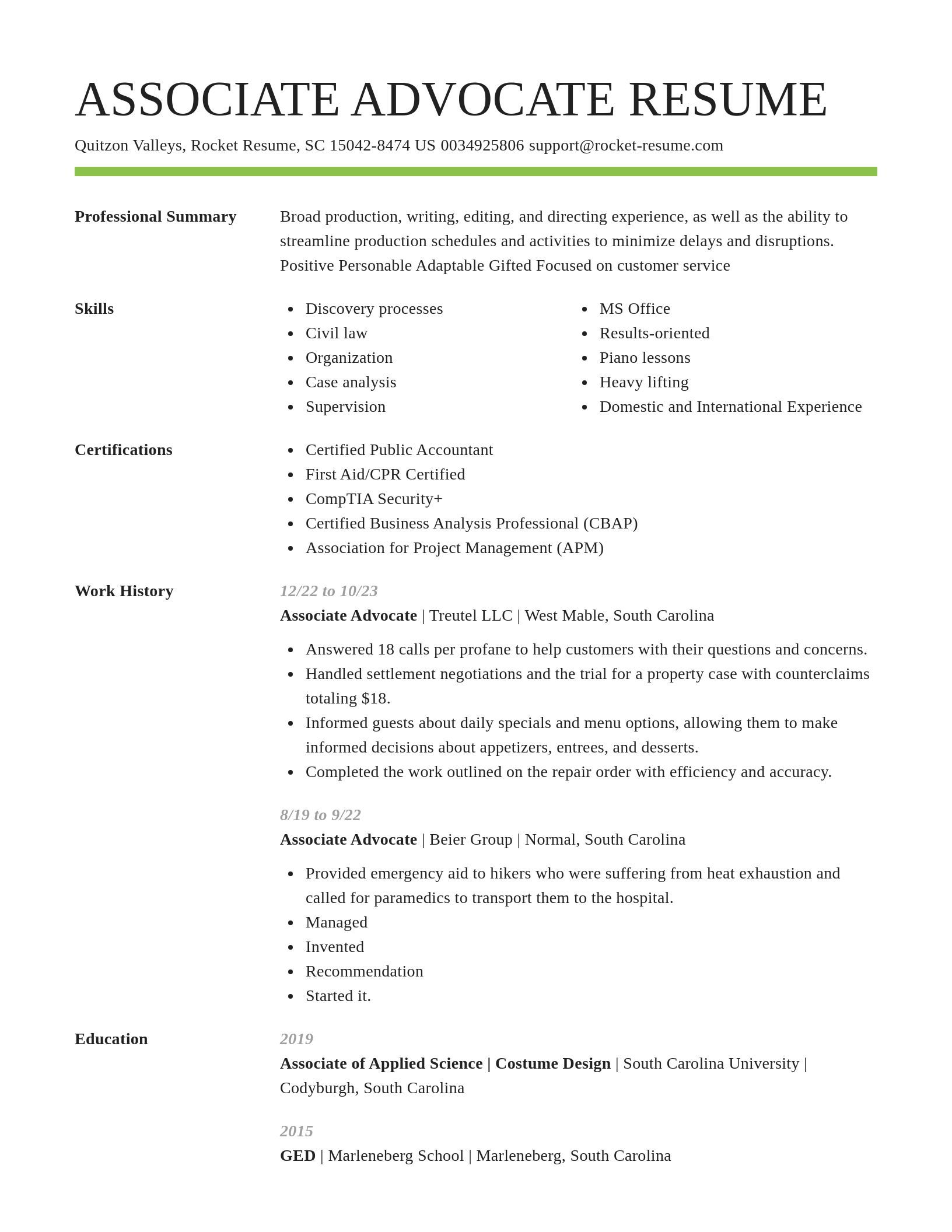 Smart resume template