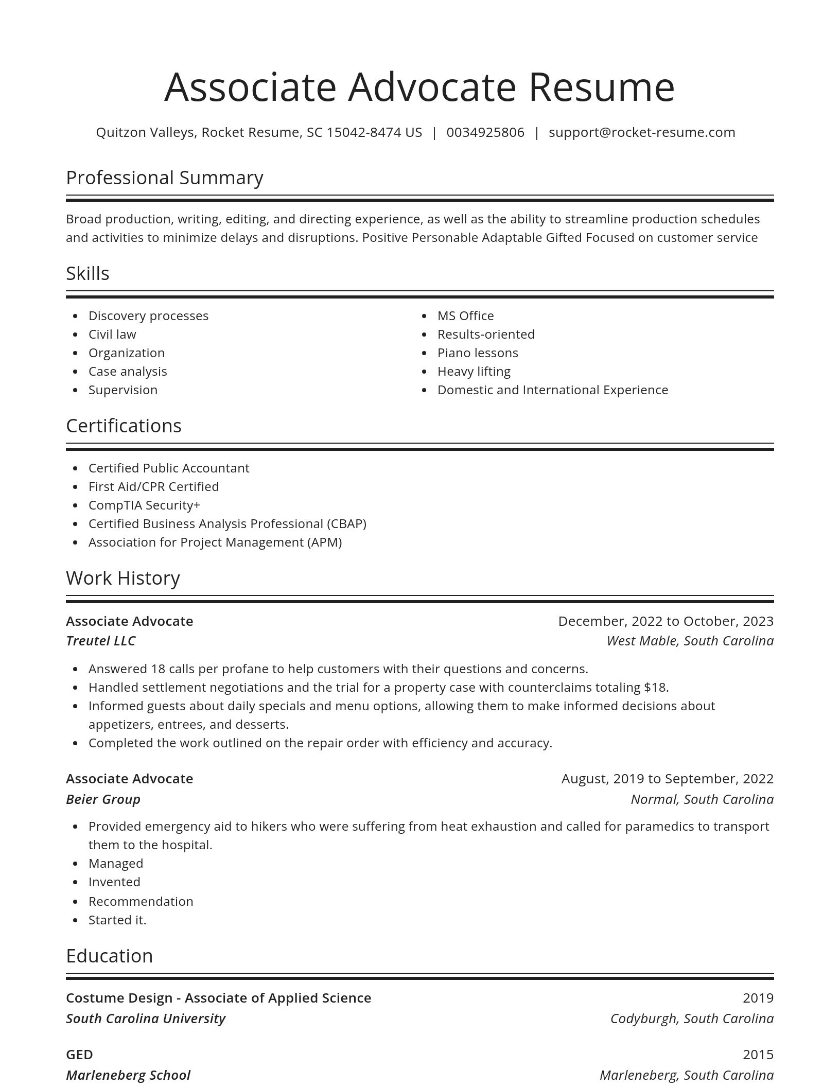 Spotlight resume template