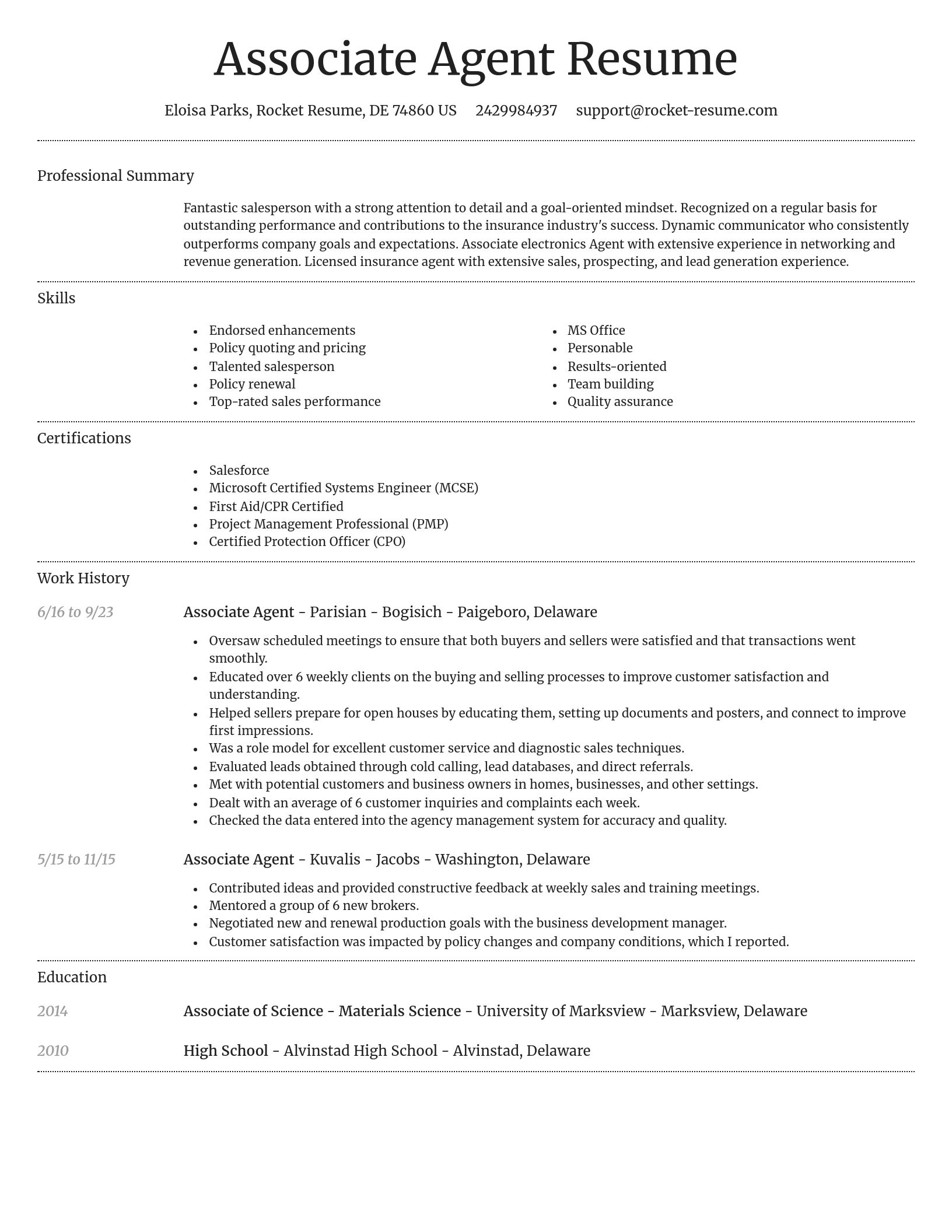 Dignified resume template