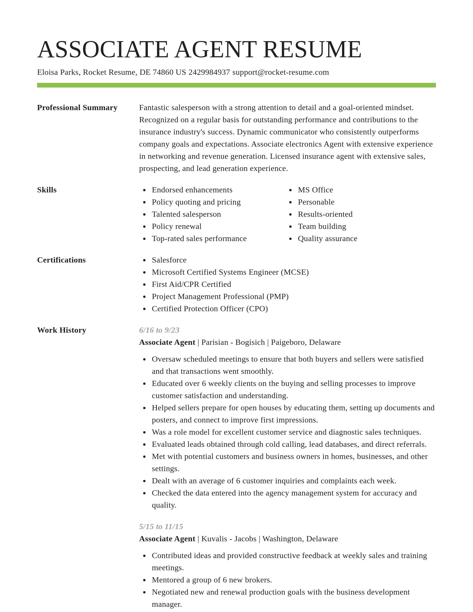 Smart resume template