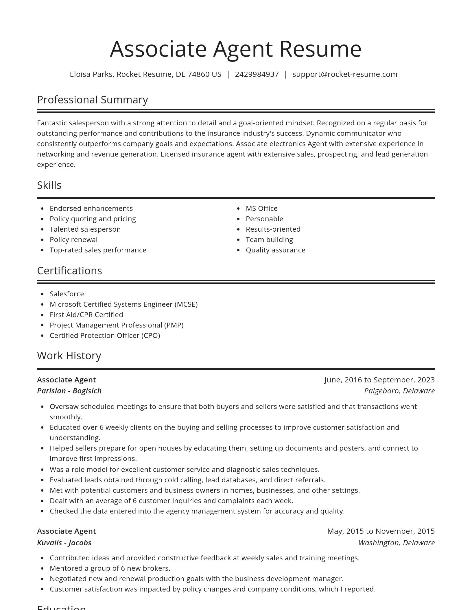 Spotlight resume template