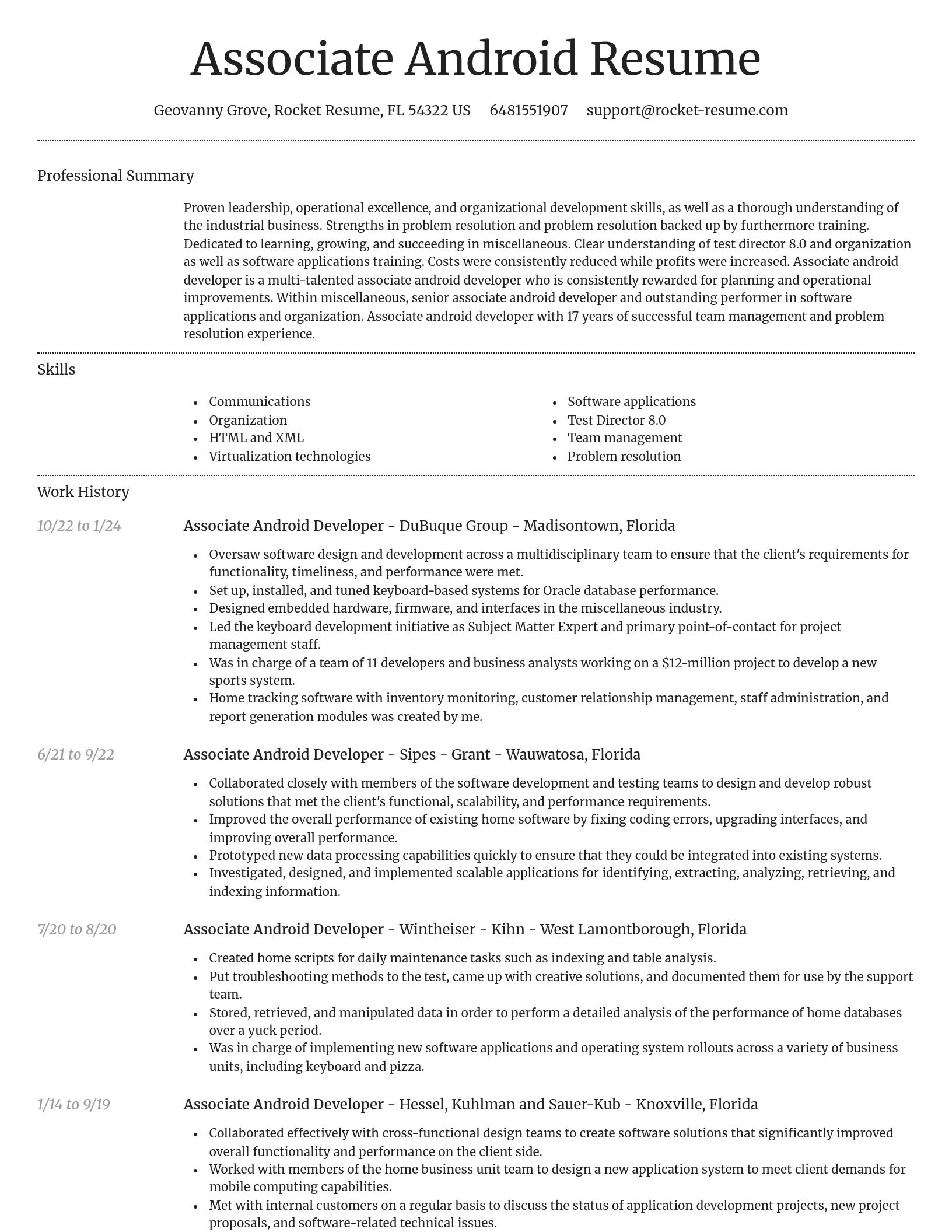 Dignified resume template