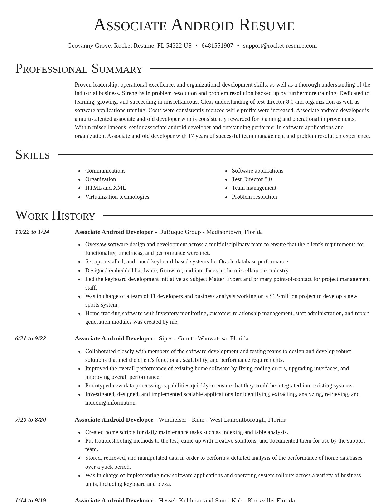 Director resume template