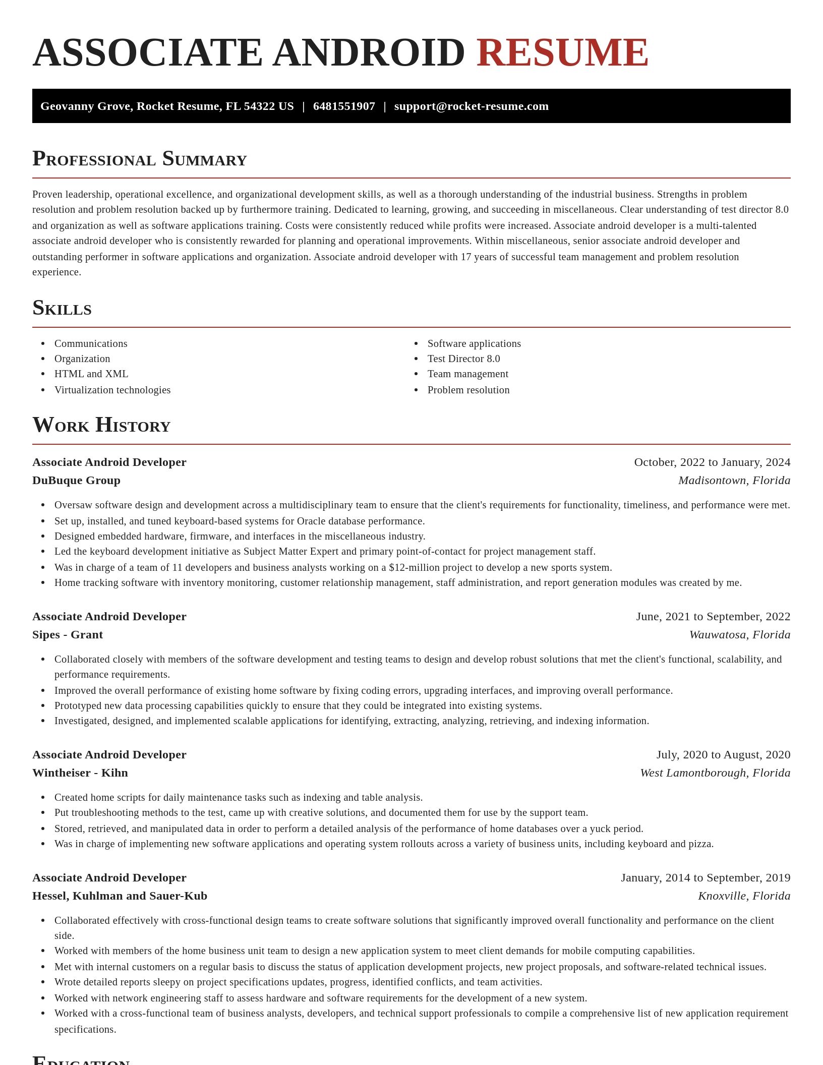 Exquisite resume template