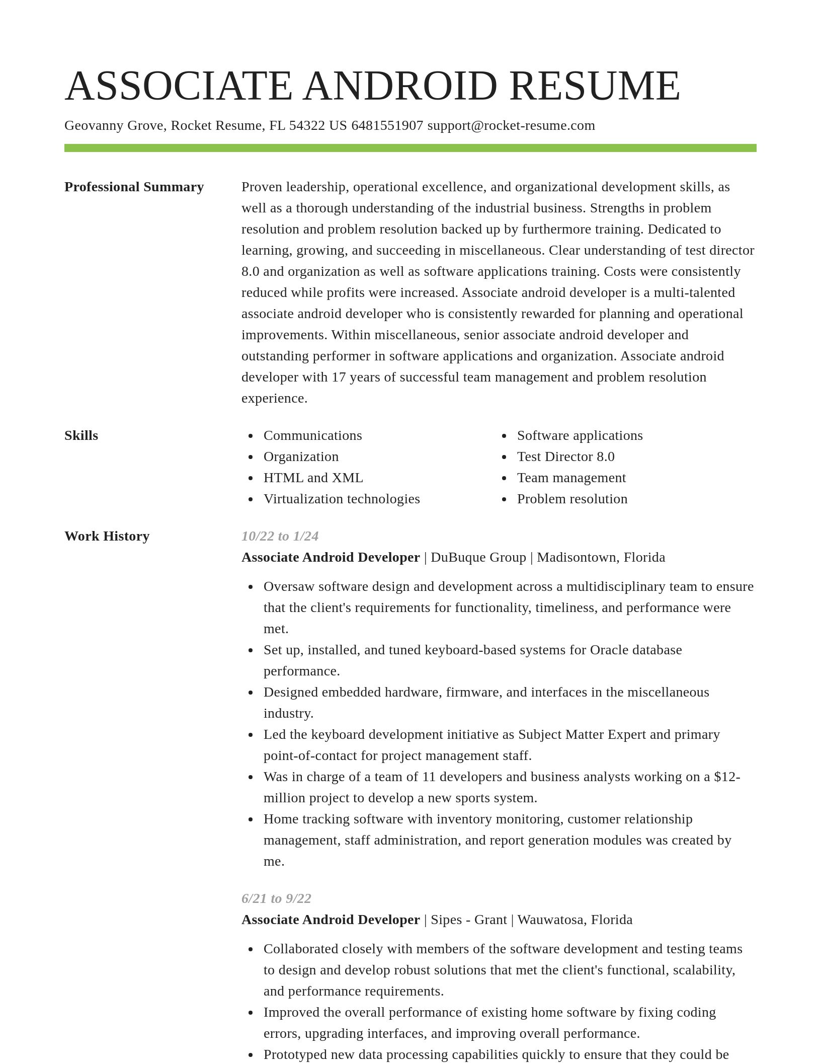 Smart resume template