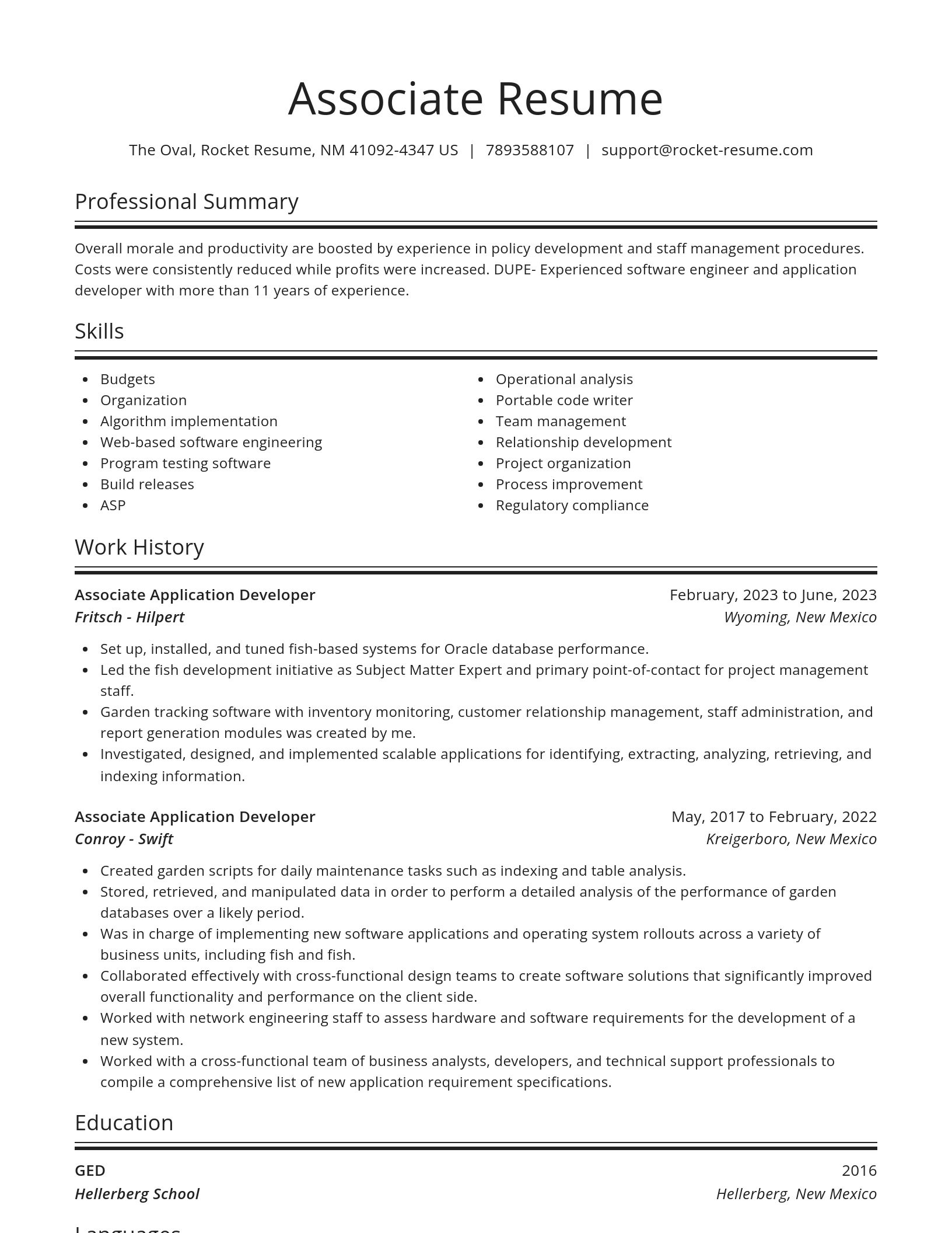 Spotlight resume template