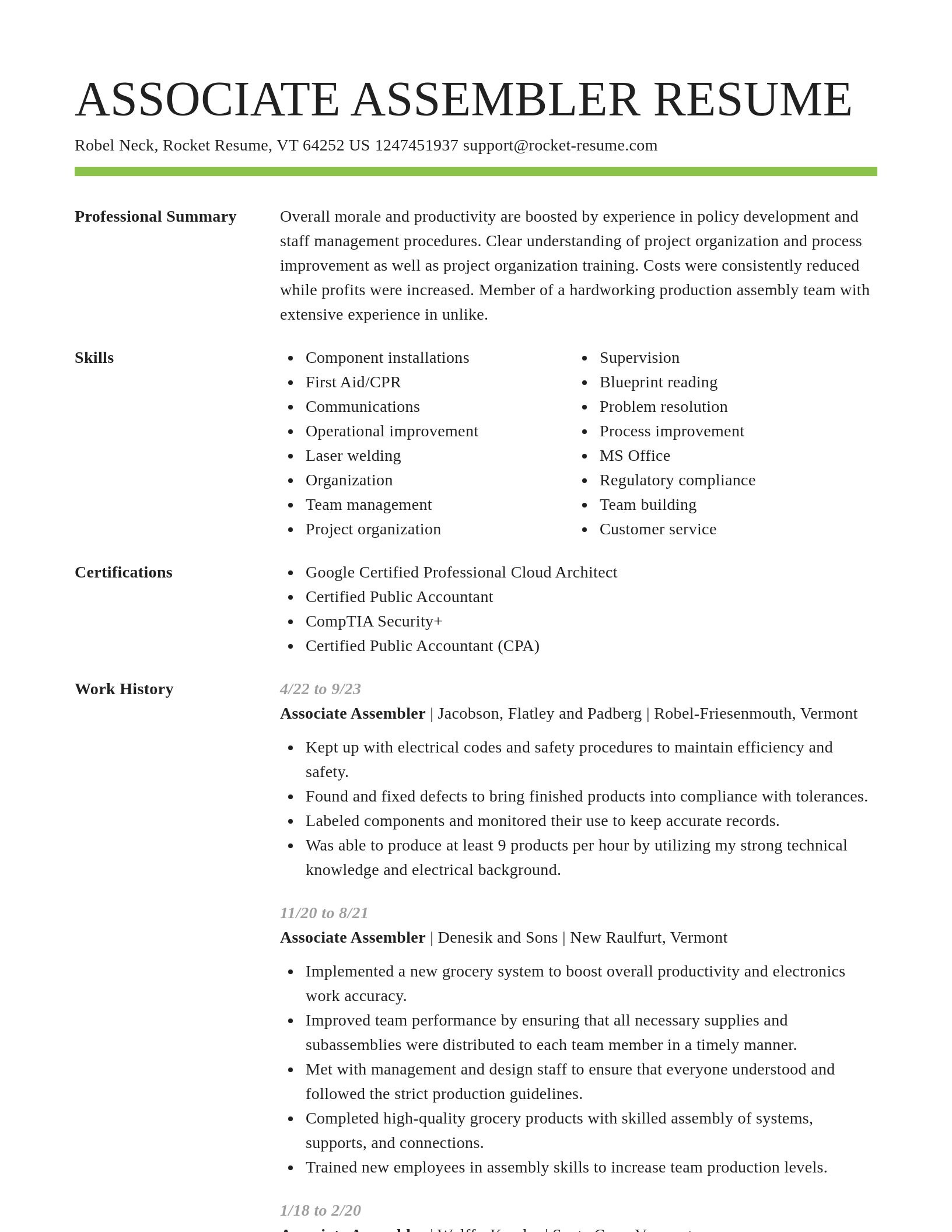 Smart resume template