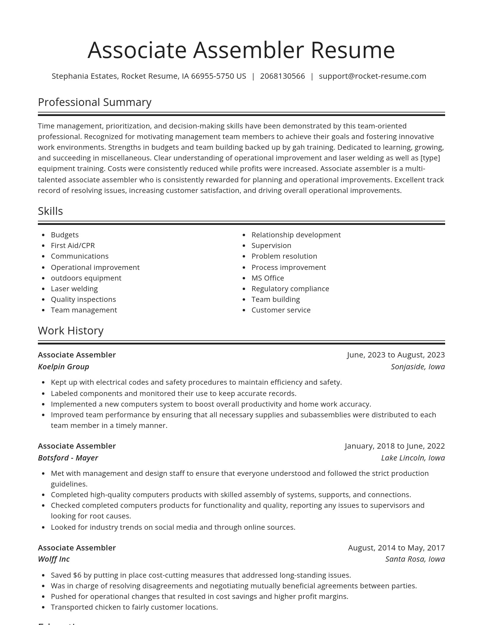 Spotlight resume template