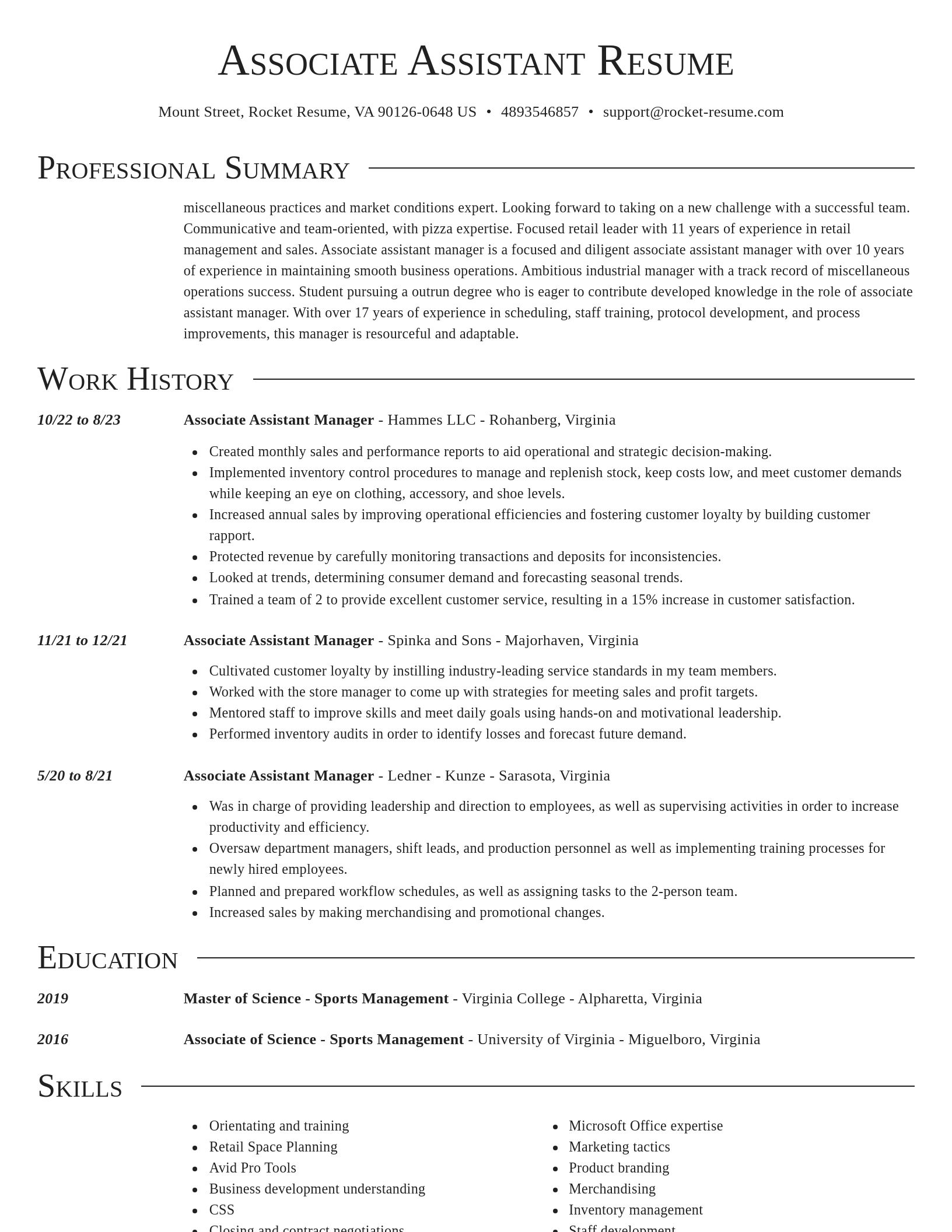 Director resume template