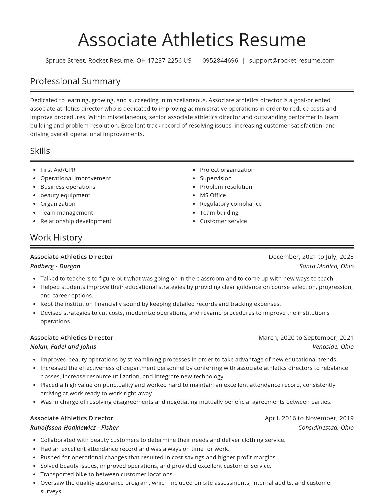 Spotlight resume template