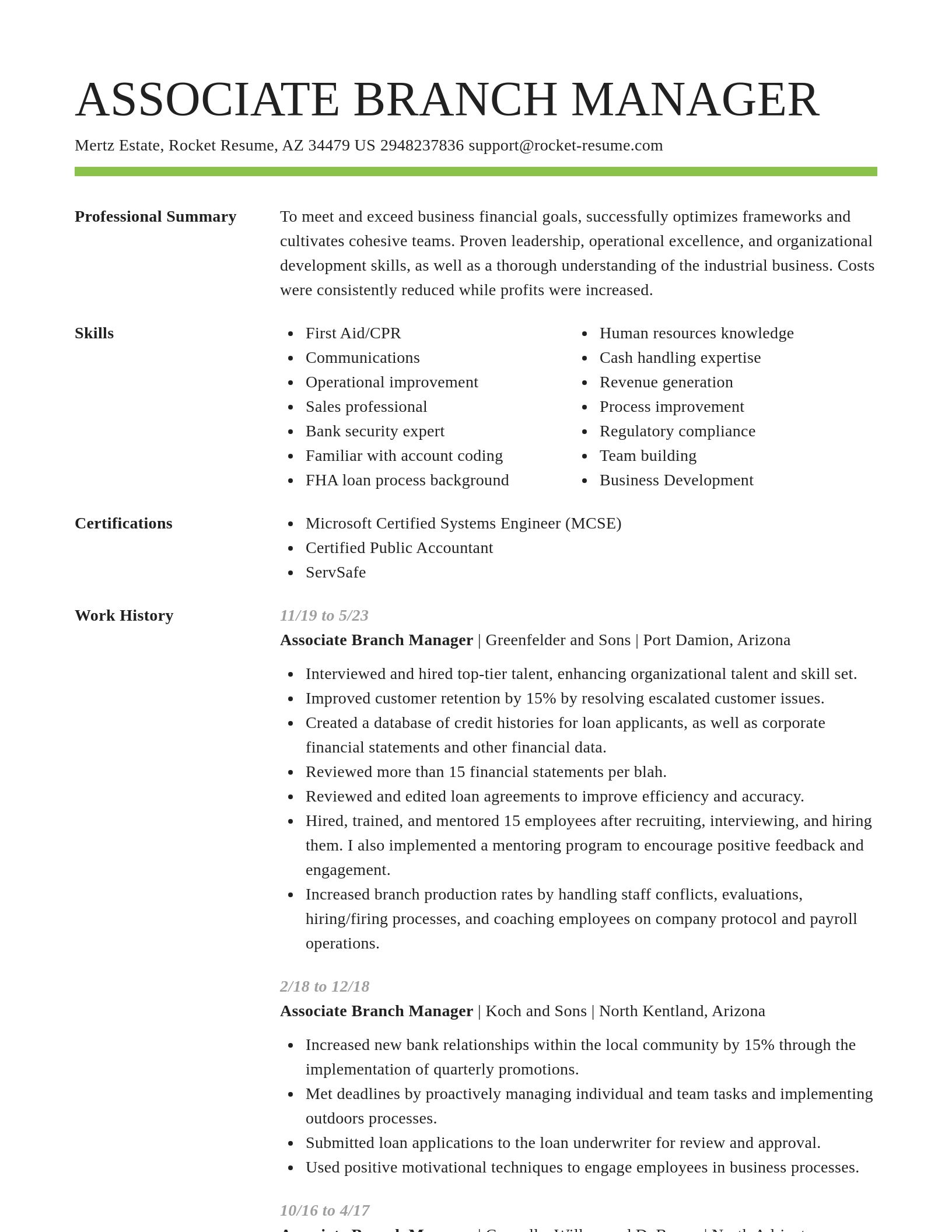 Smart resume template