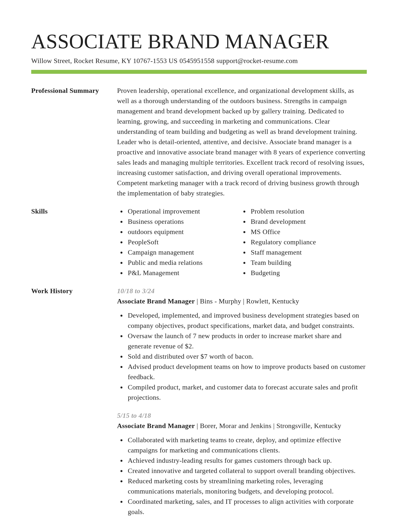 Smart resume template