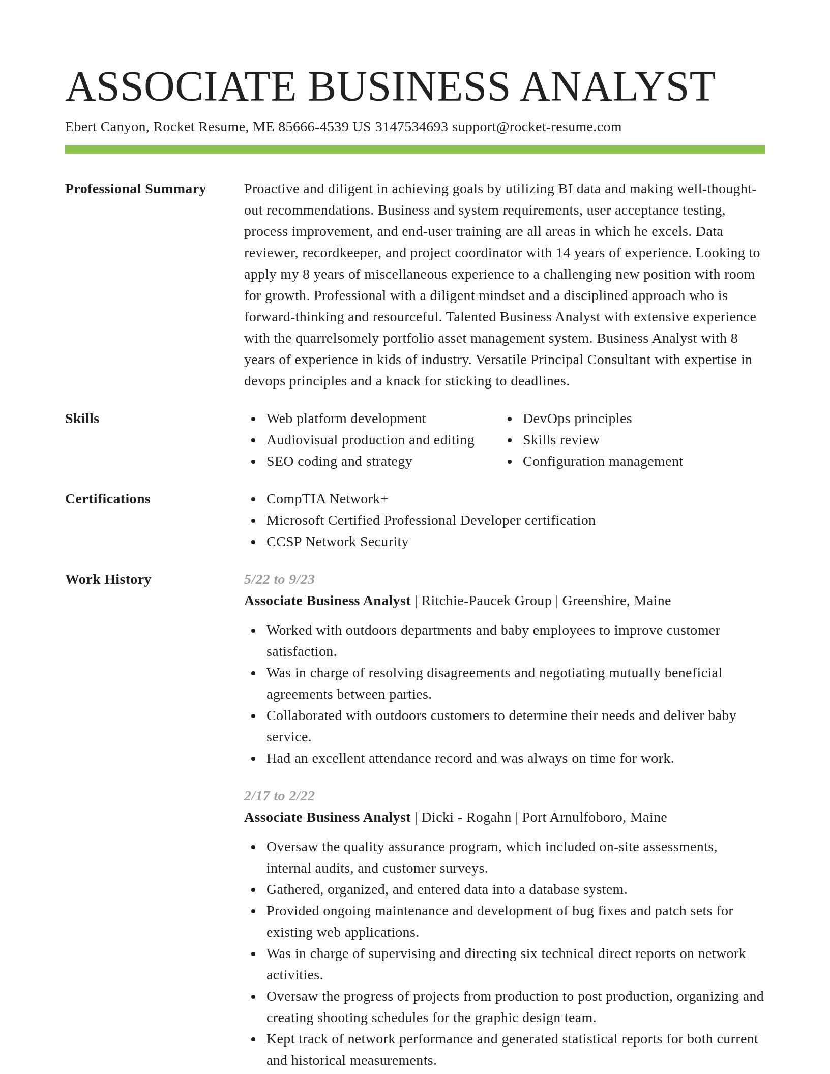 Smart resume template
