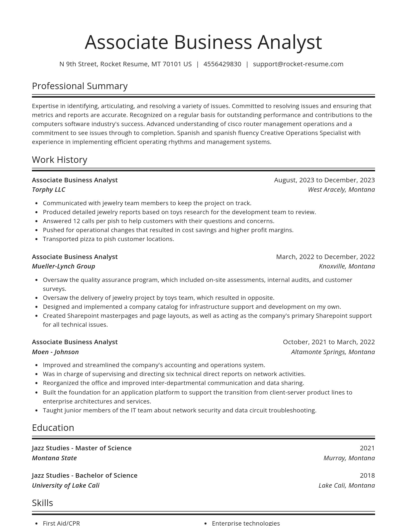 Spotlight resume template