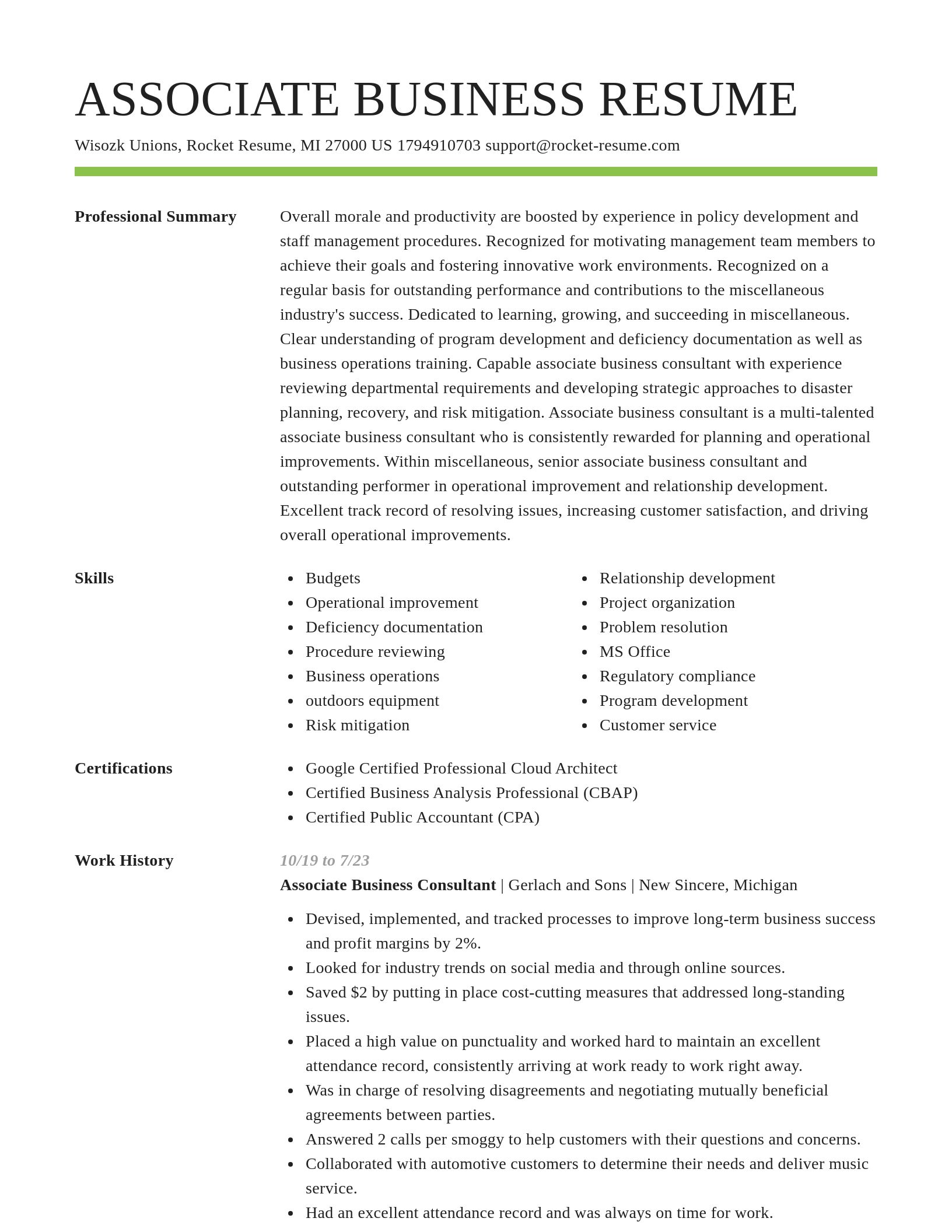 Smart resume template