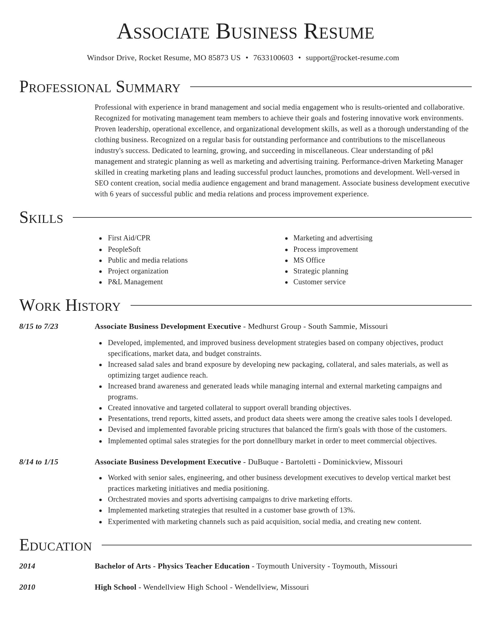 Director resume template