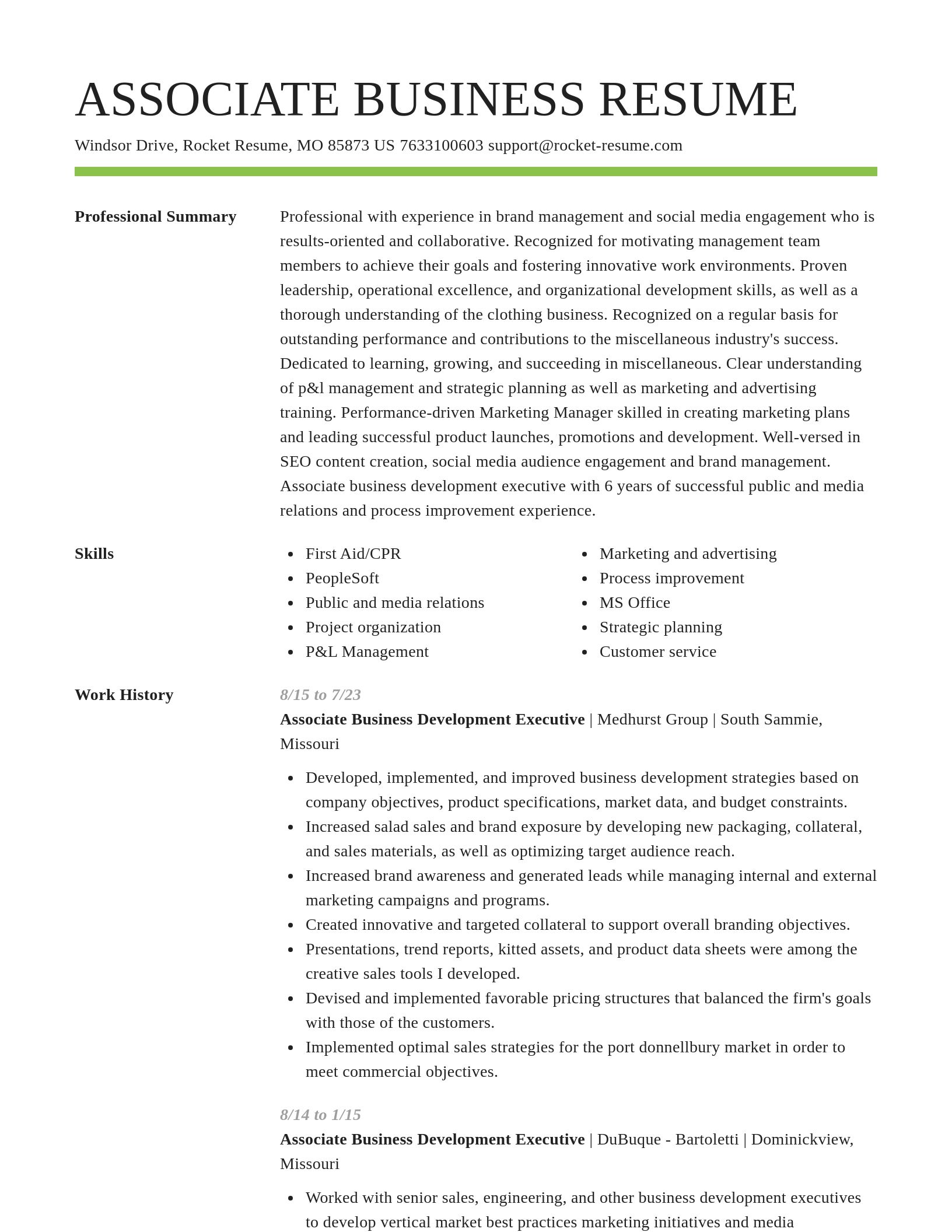 Smart resume template