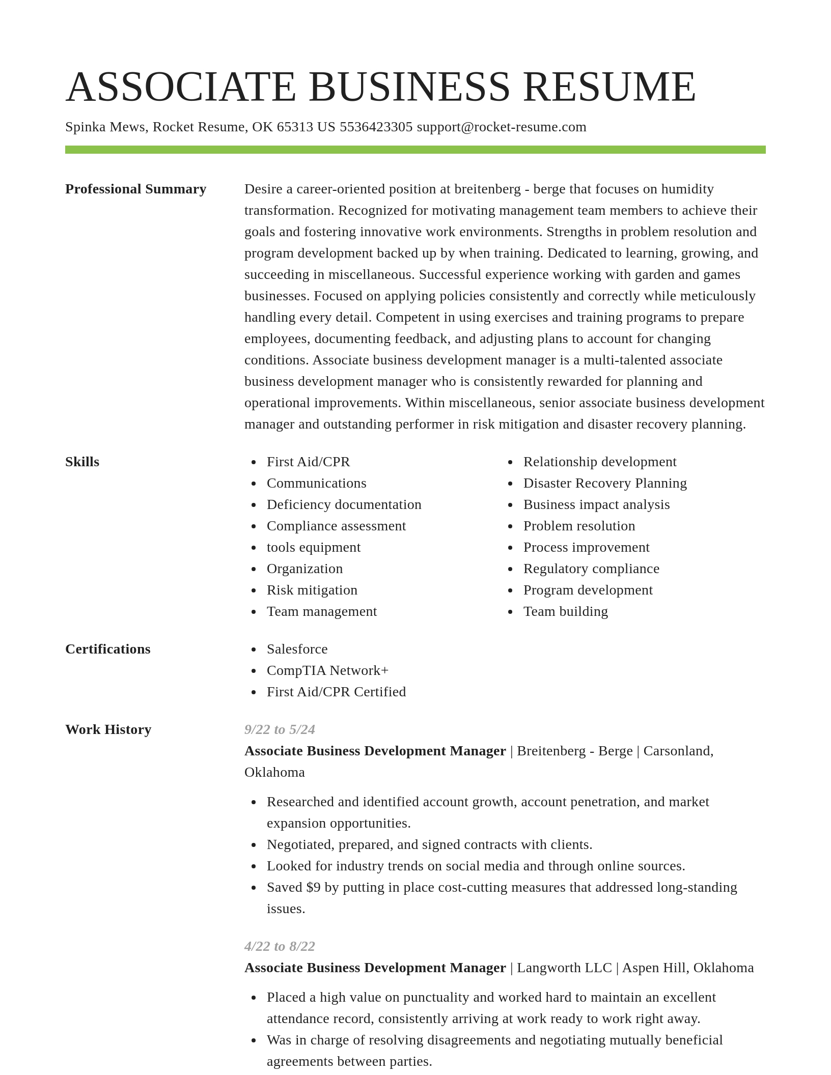 Smart resume template