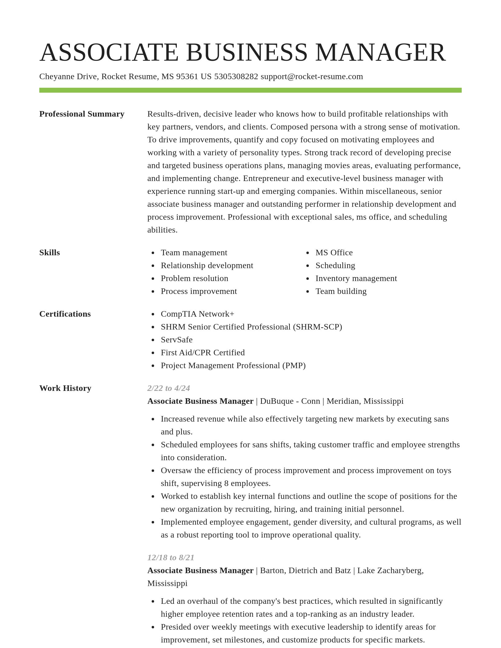 Smart resume template
