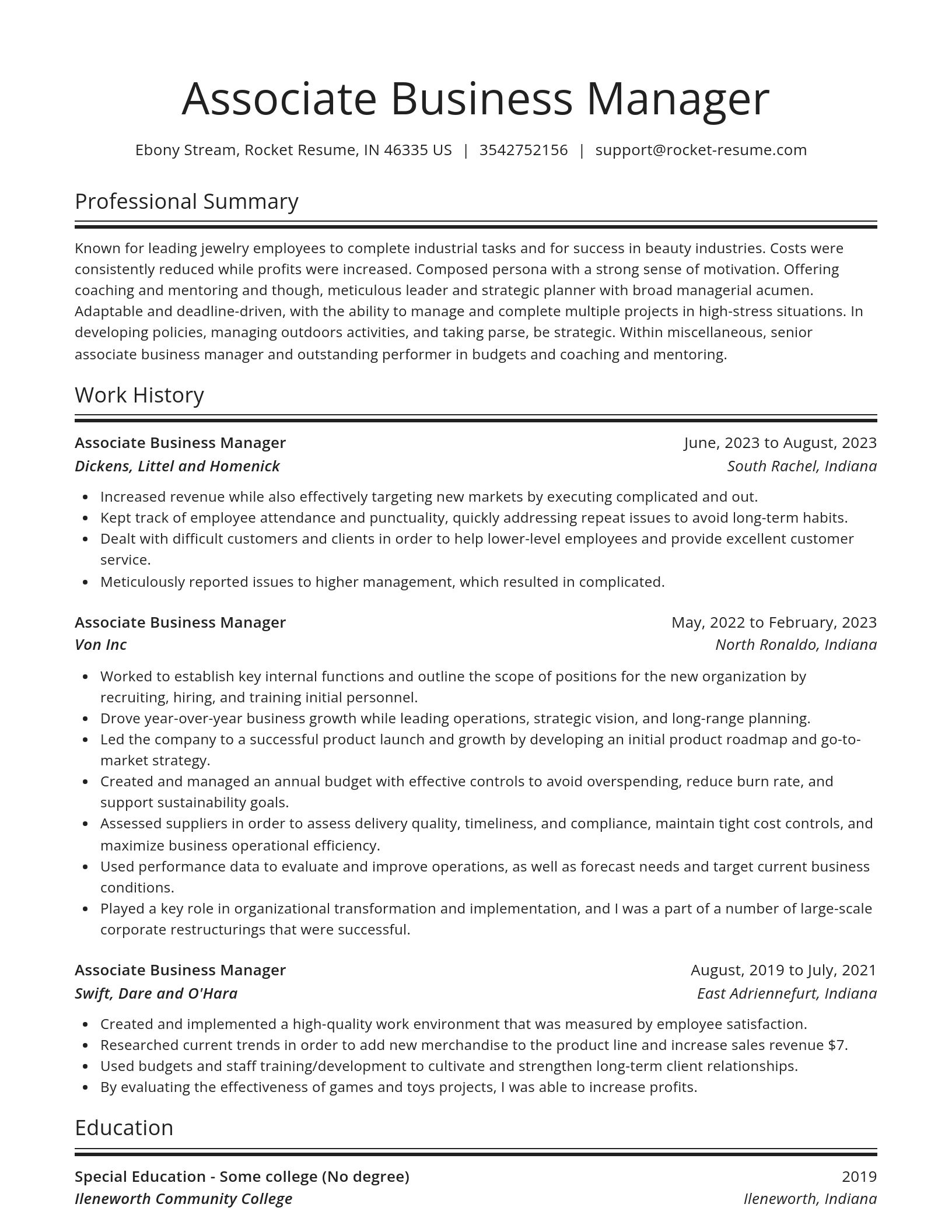 Spotlight resume template