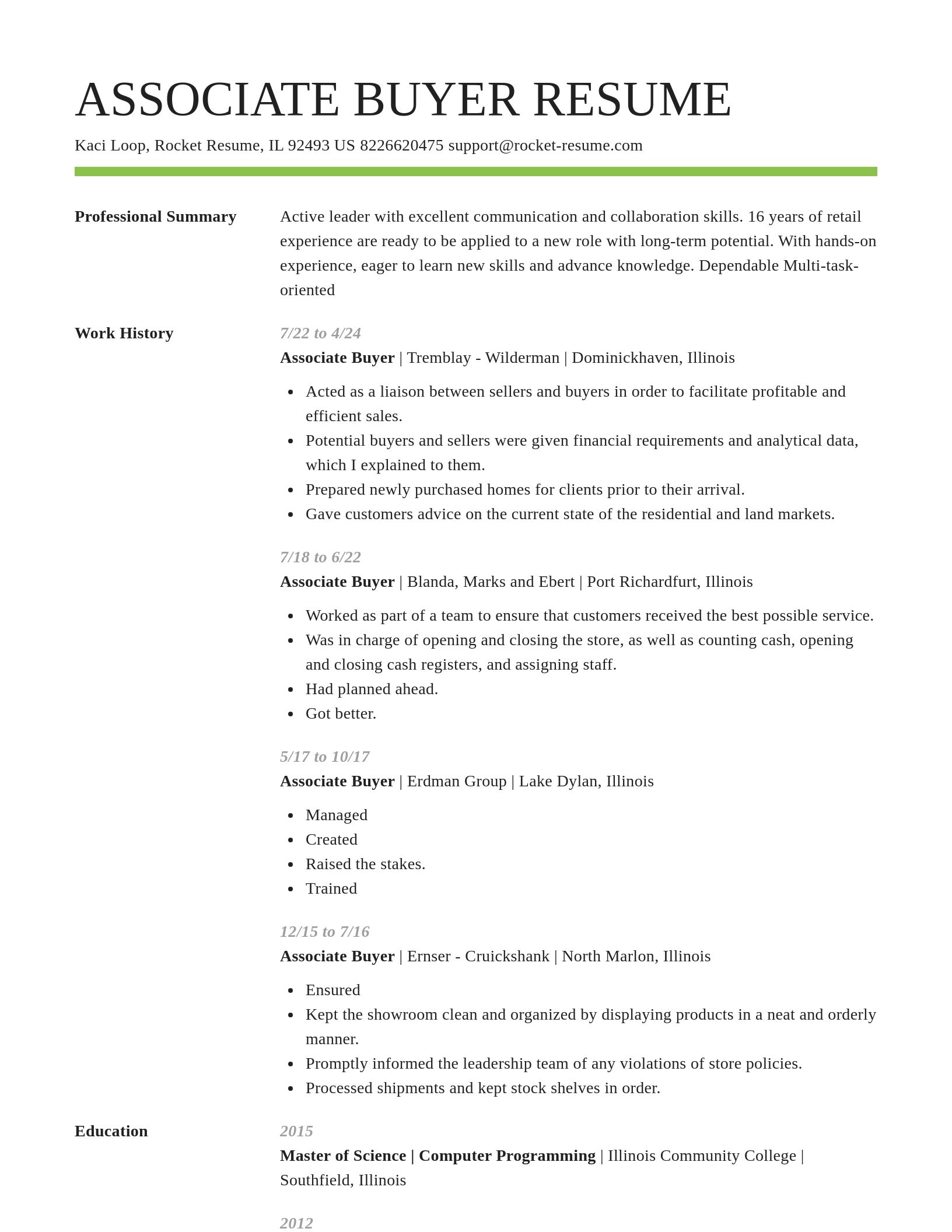 Smart resume template