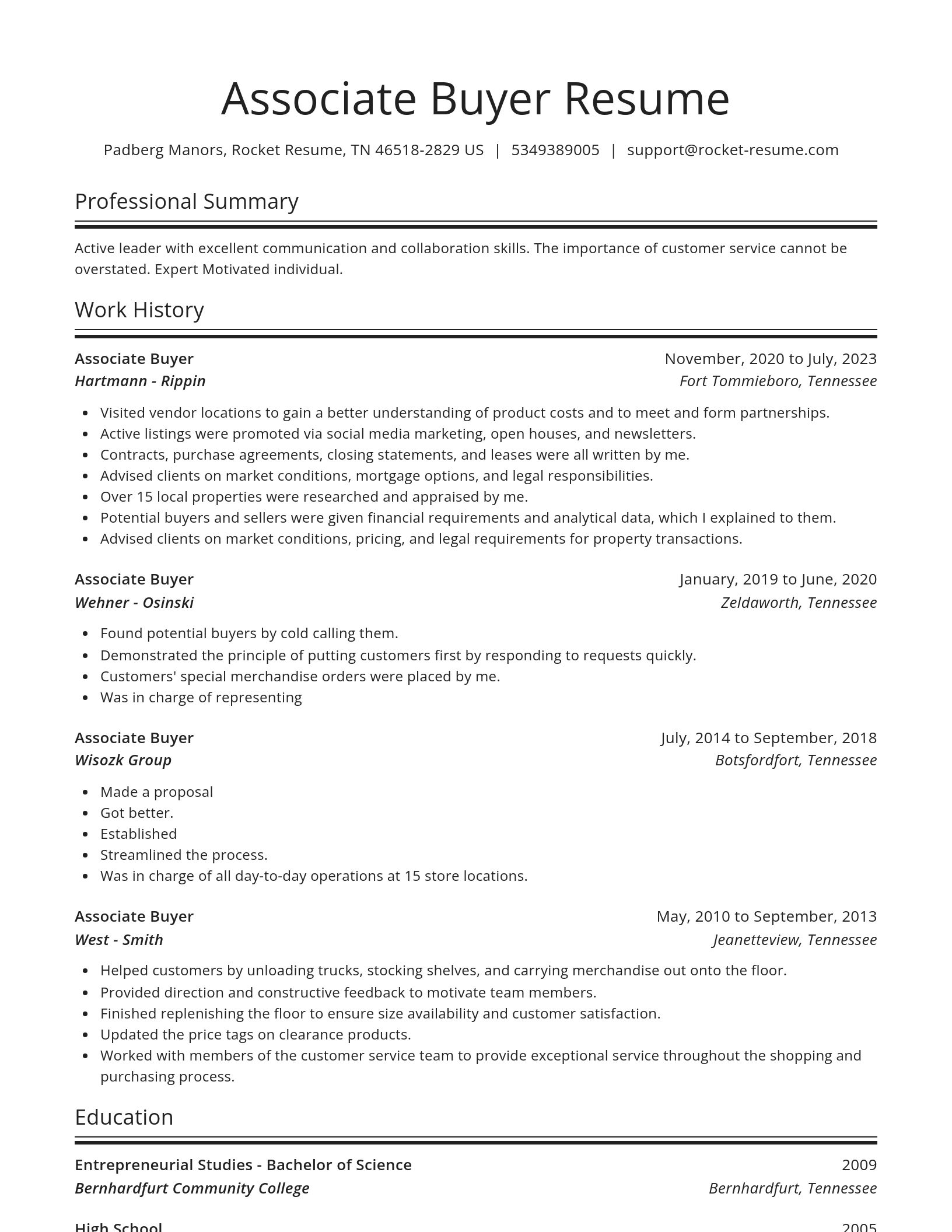 Spotlight resume template