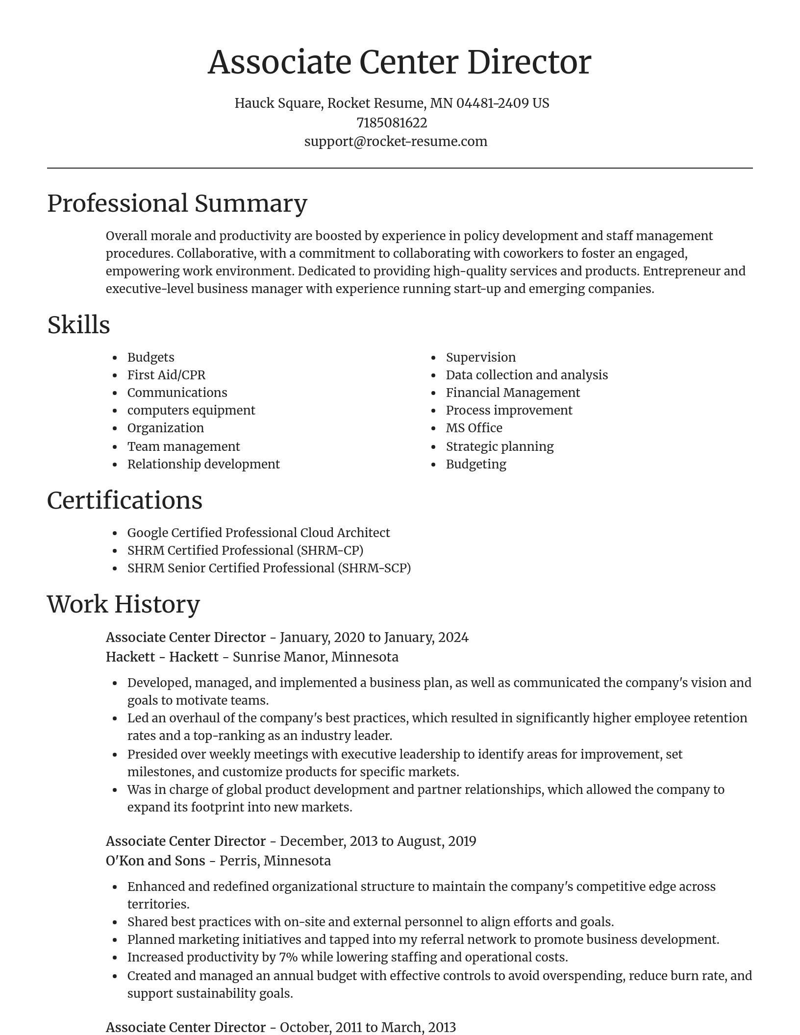 Focal Point resume template