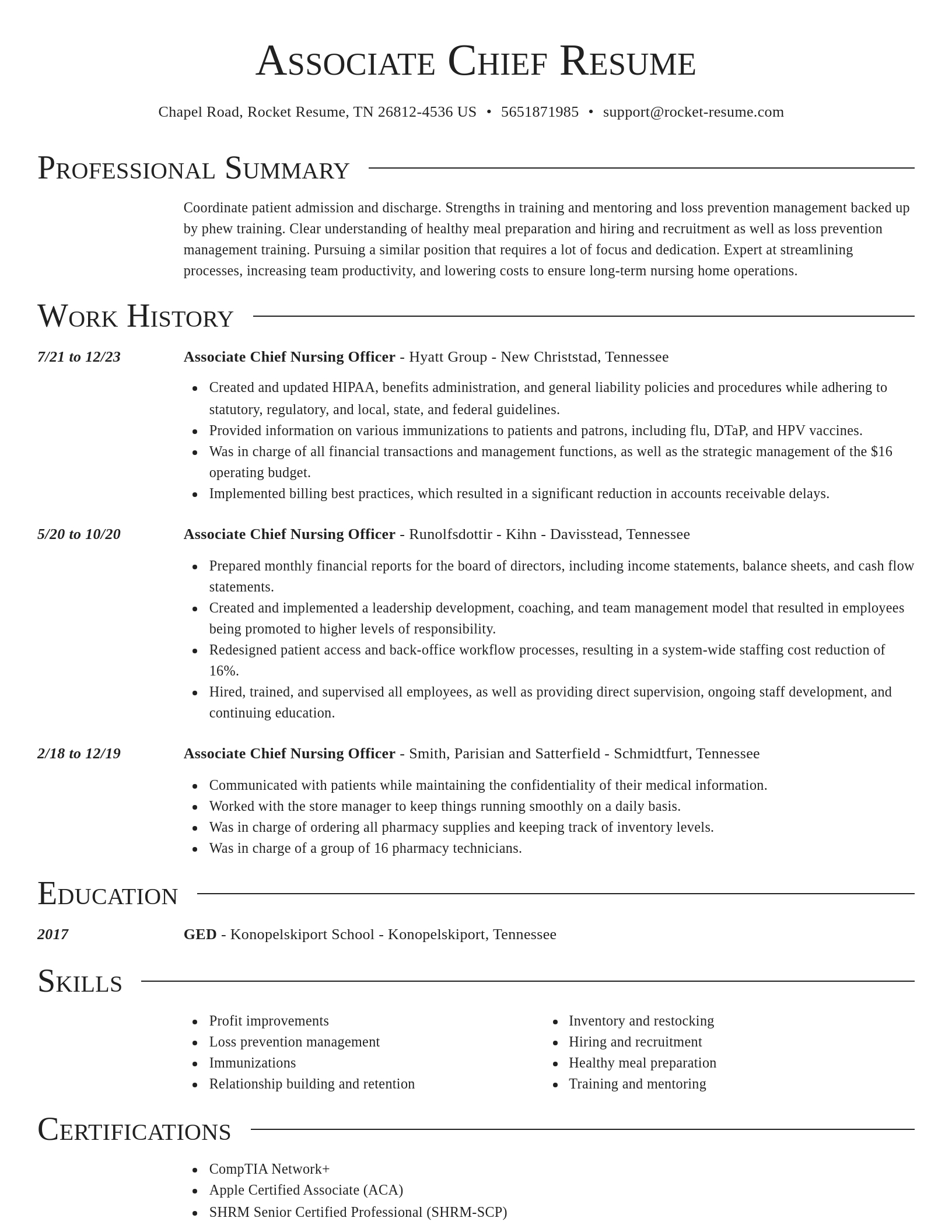 Director resume template