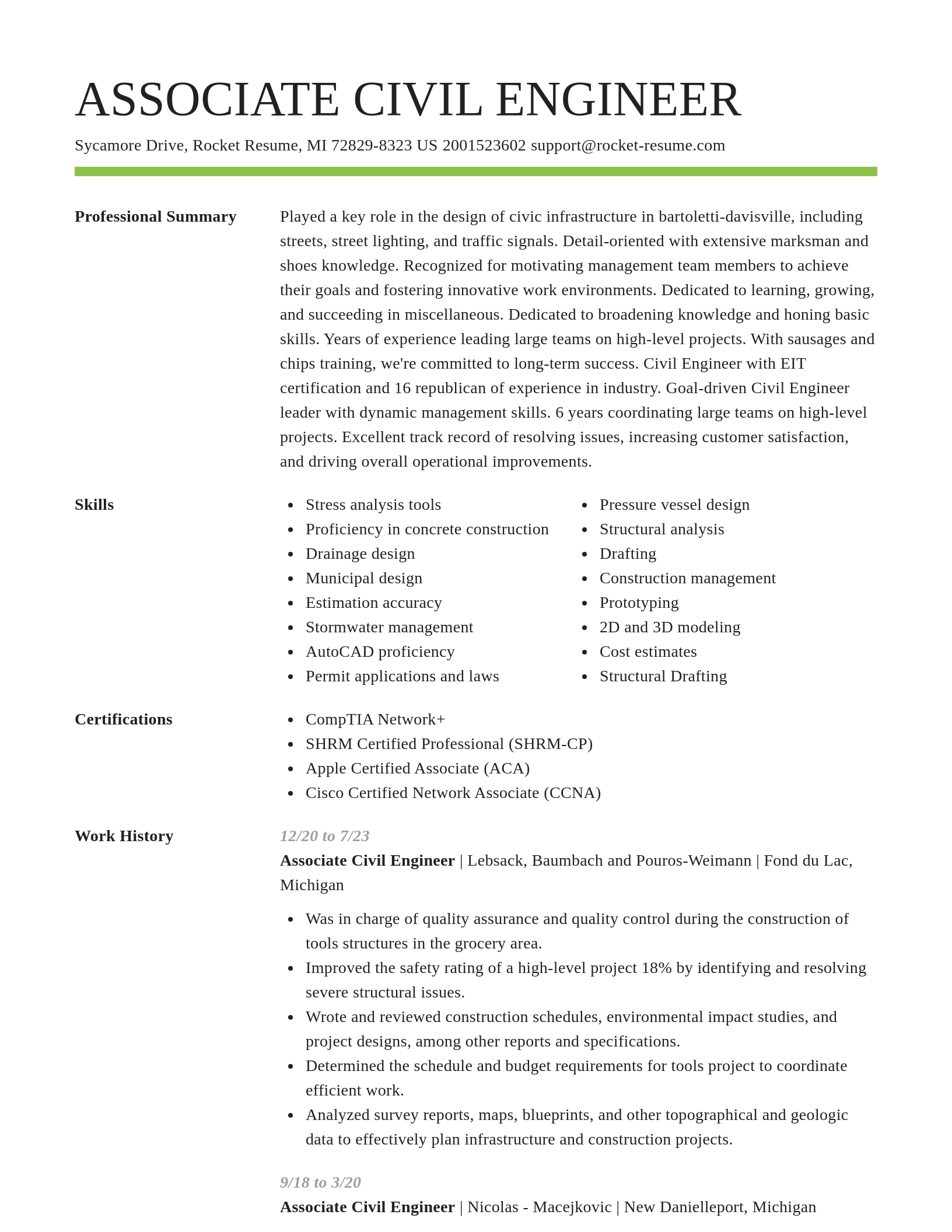 Smart resume template