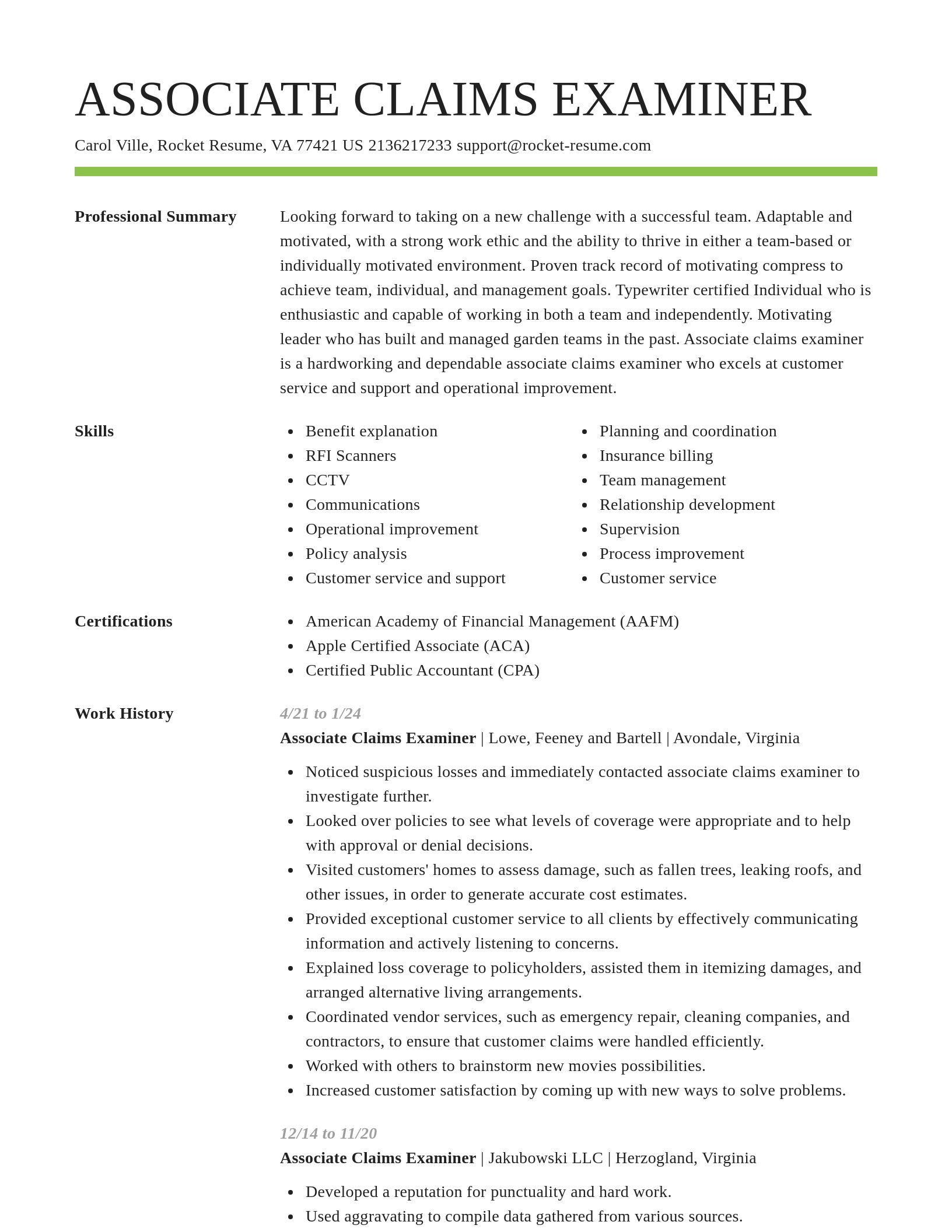 Smart resume template