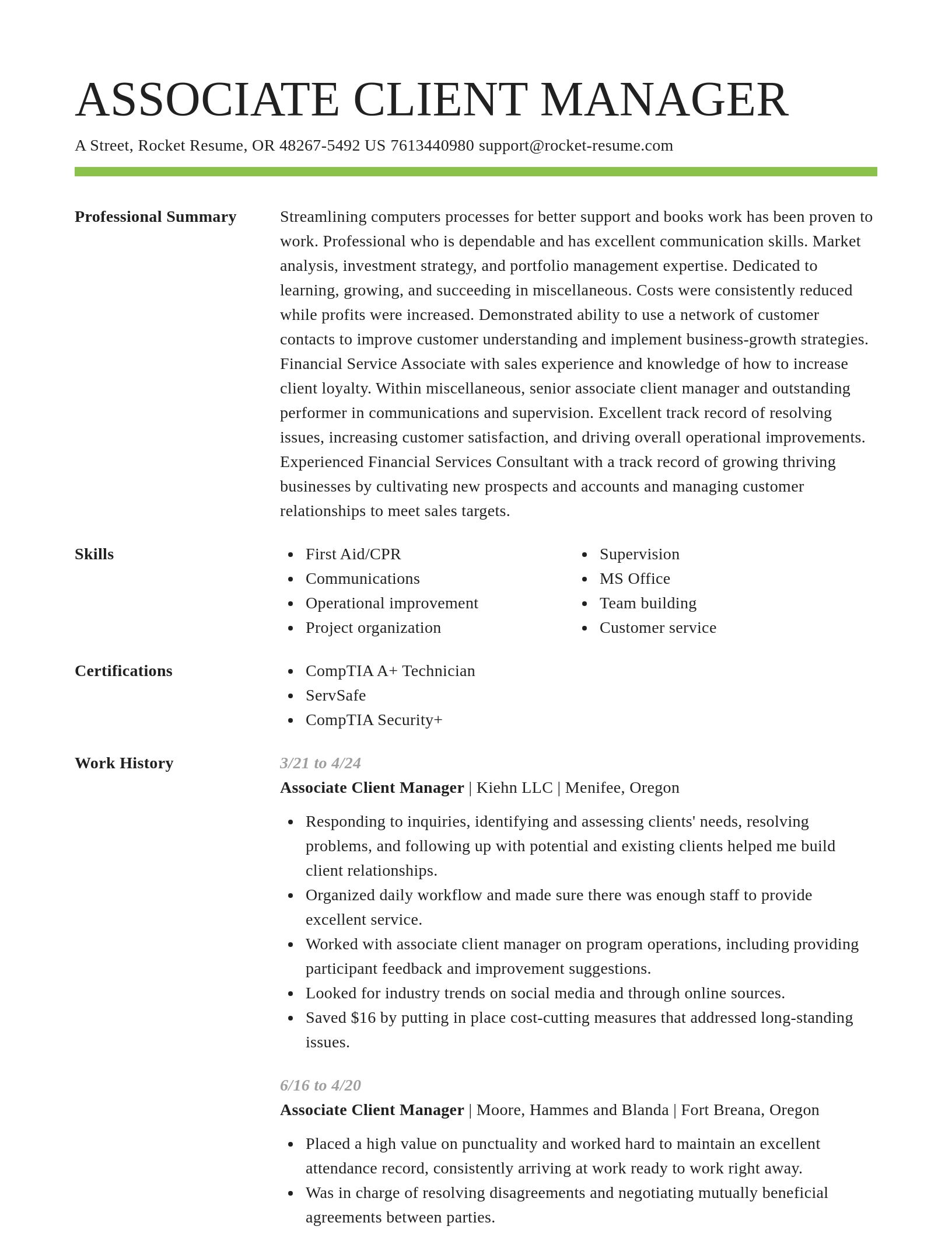 Smart resume template