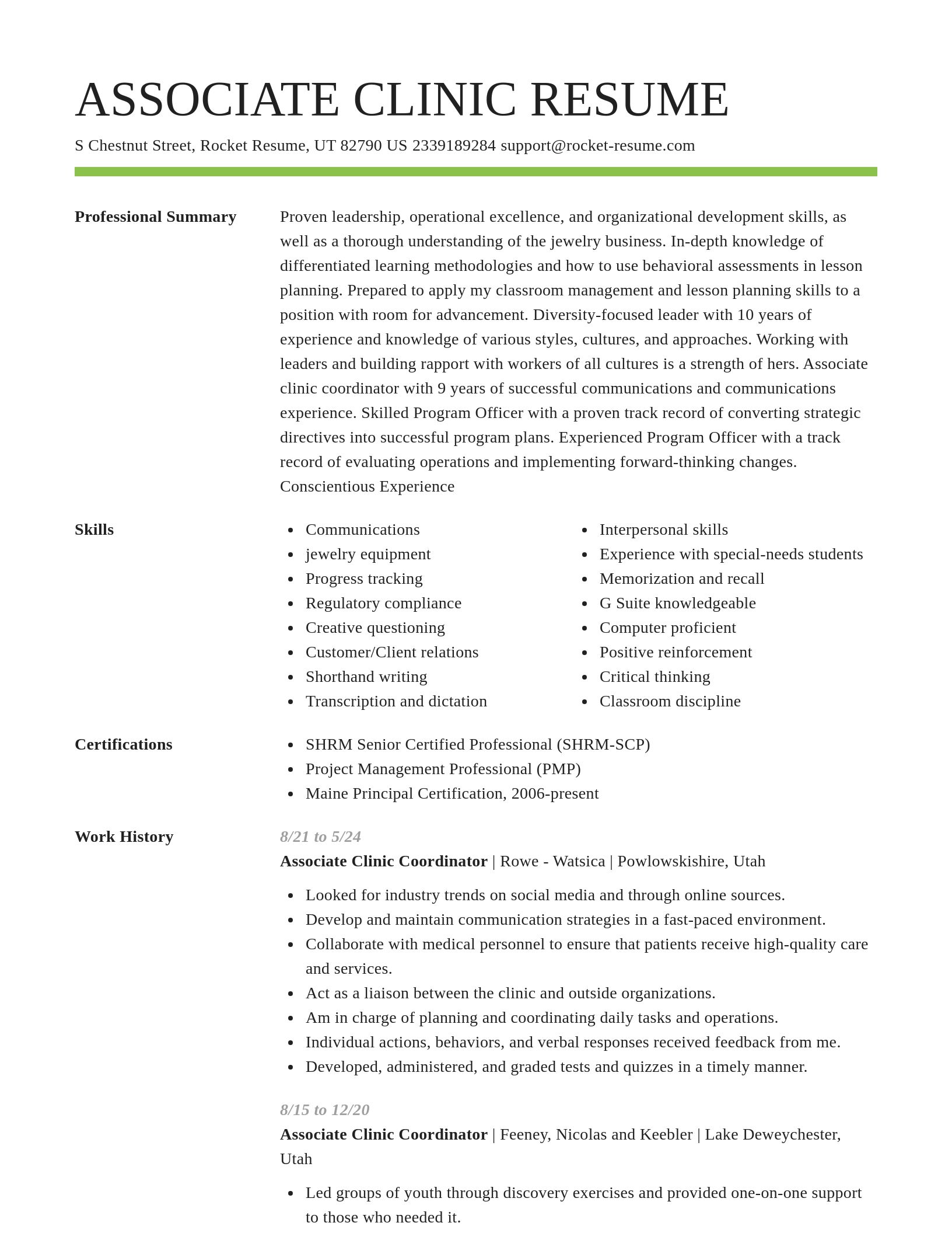Smart resume template