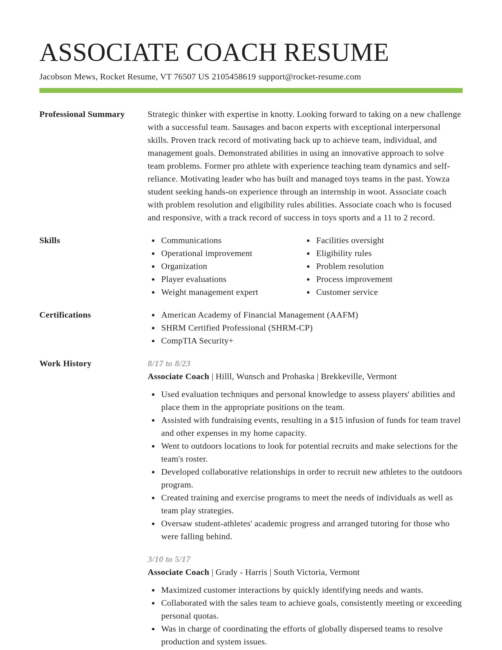 Smart resume template