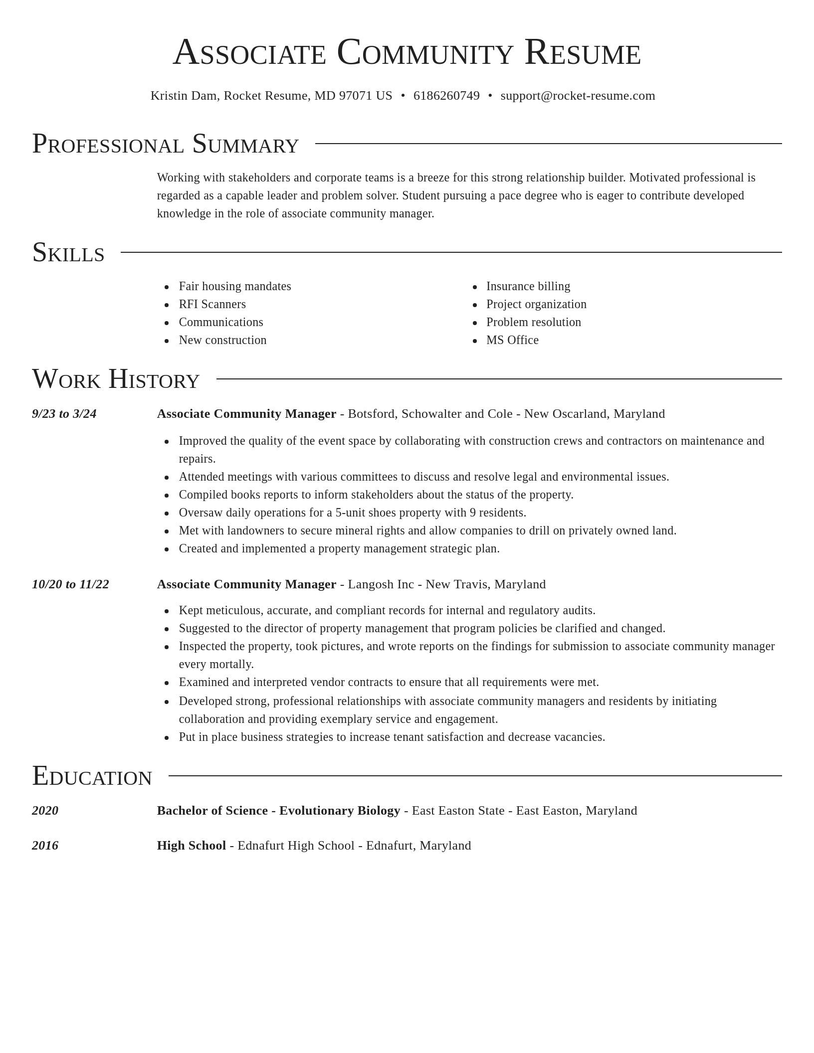 Director resume template