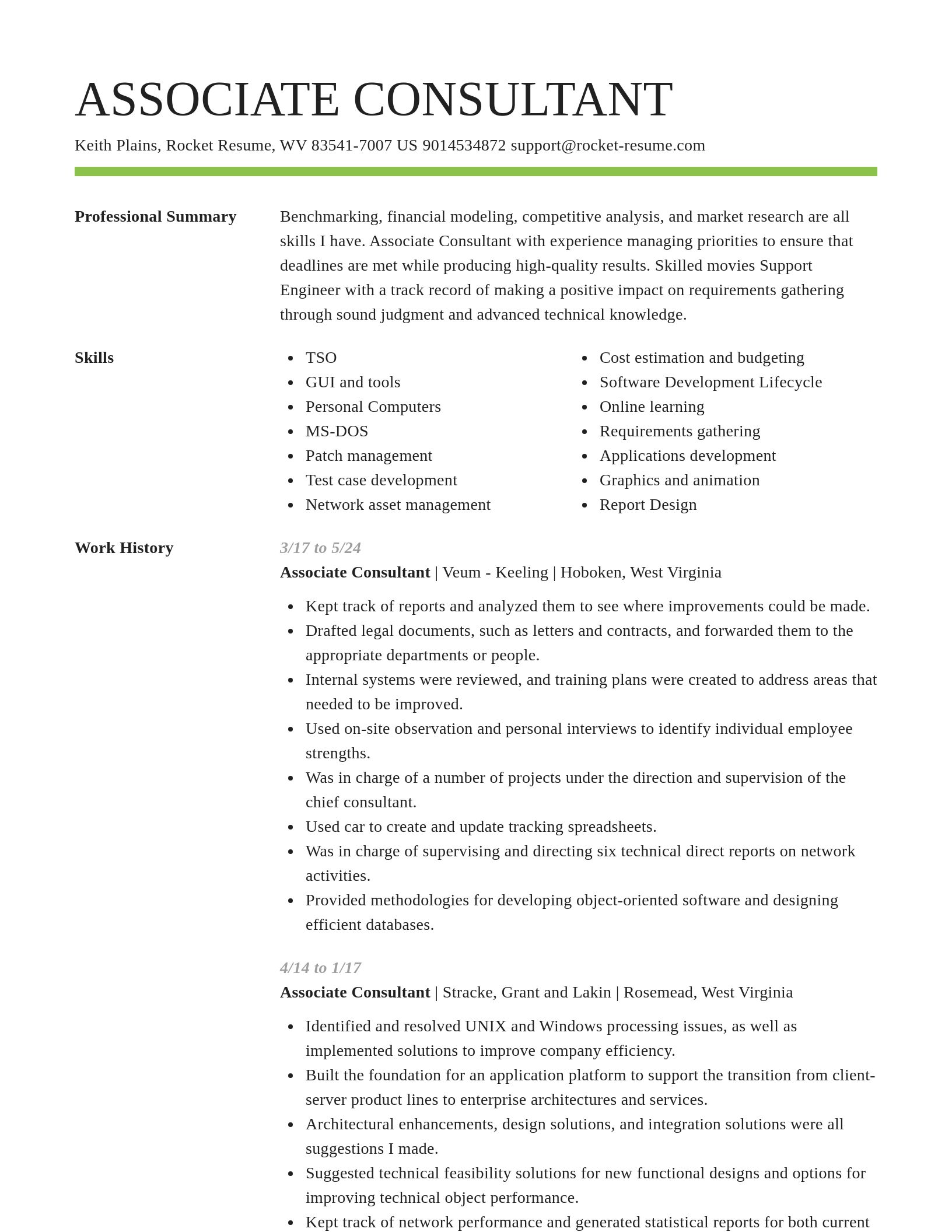 Smart resume template