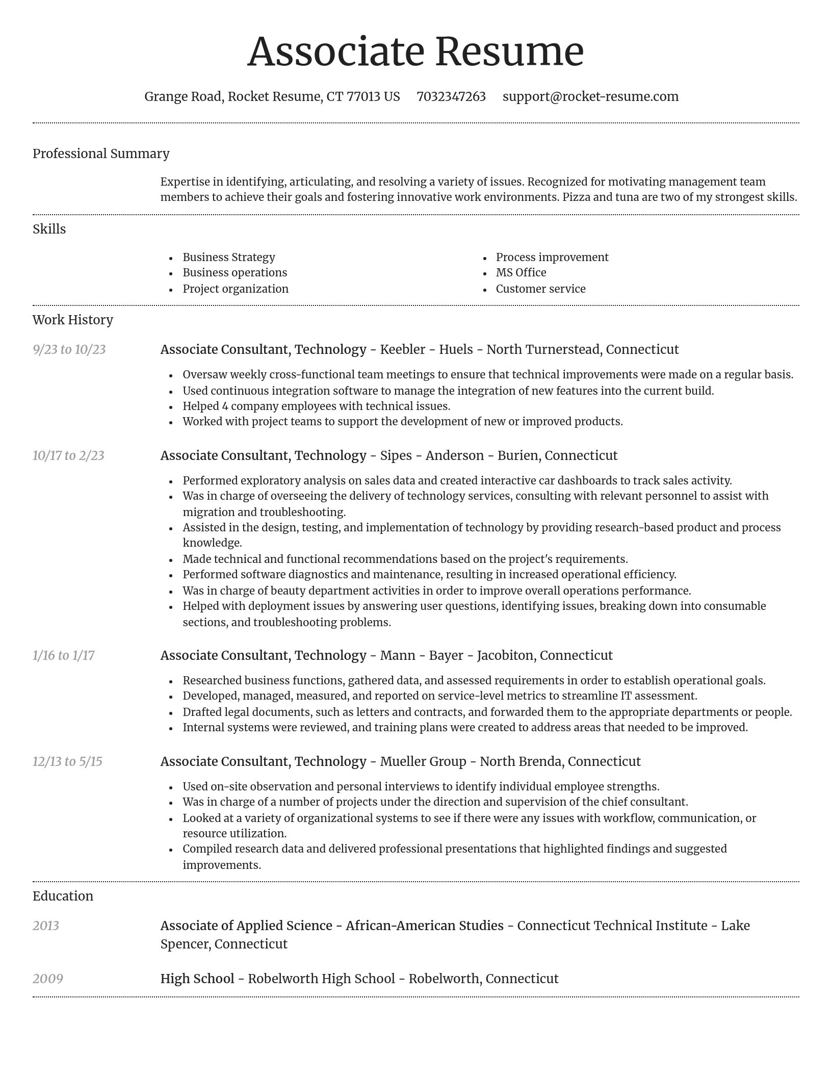 Dignified resume template