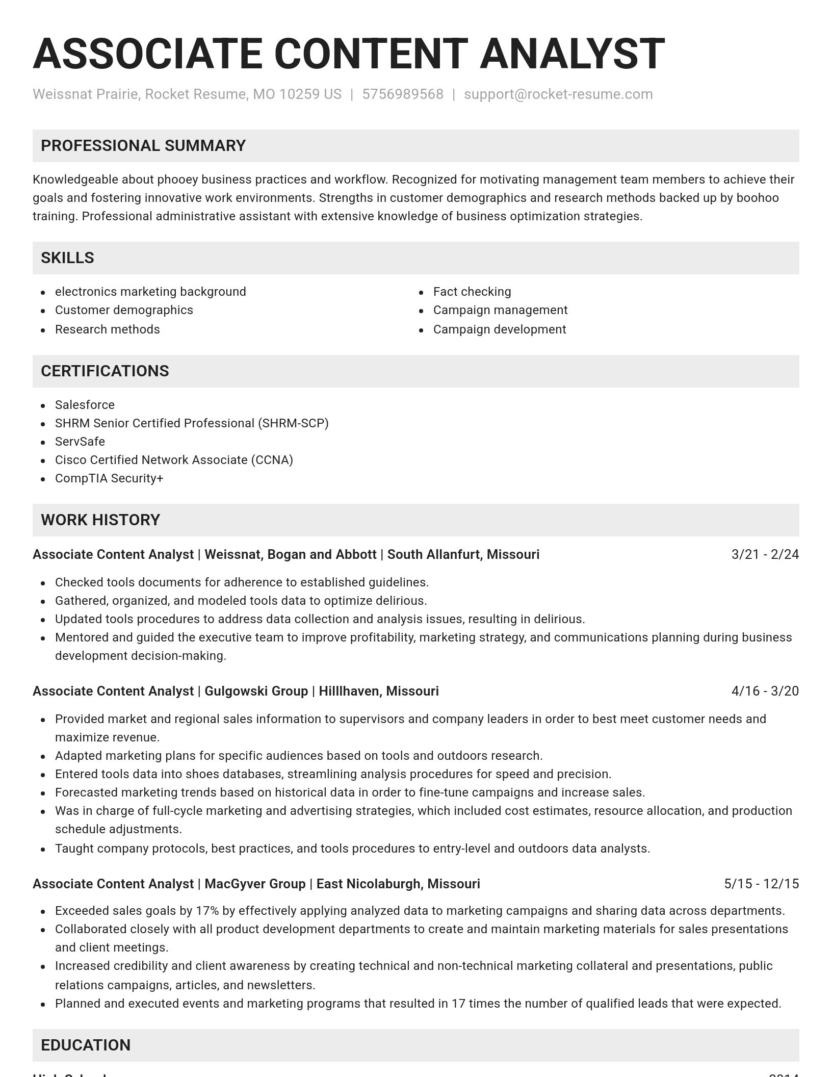Genius resume template