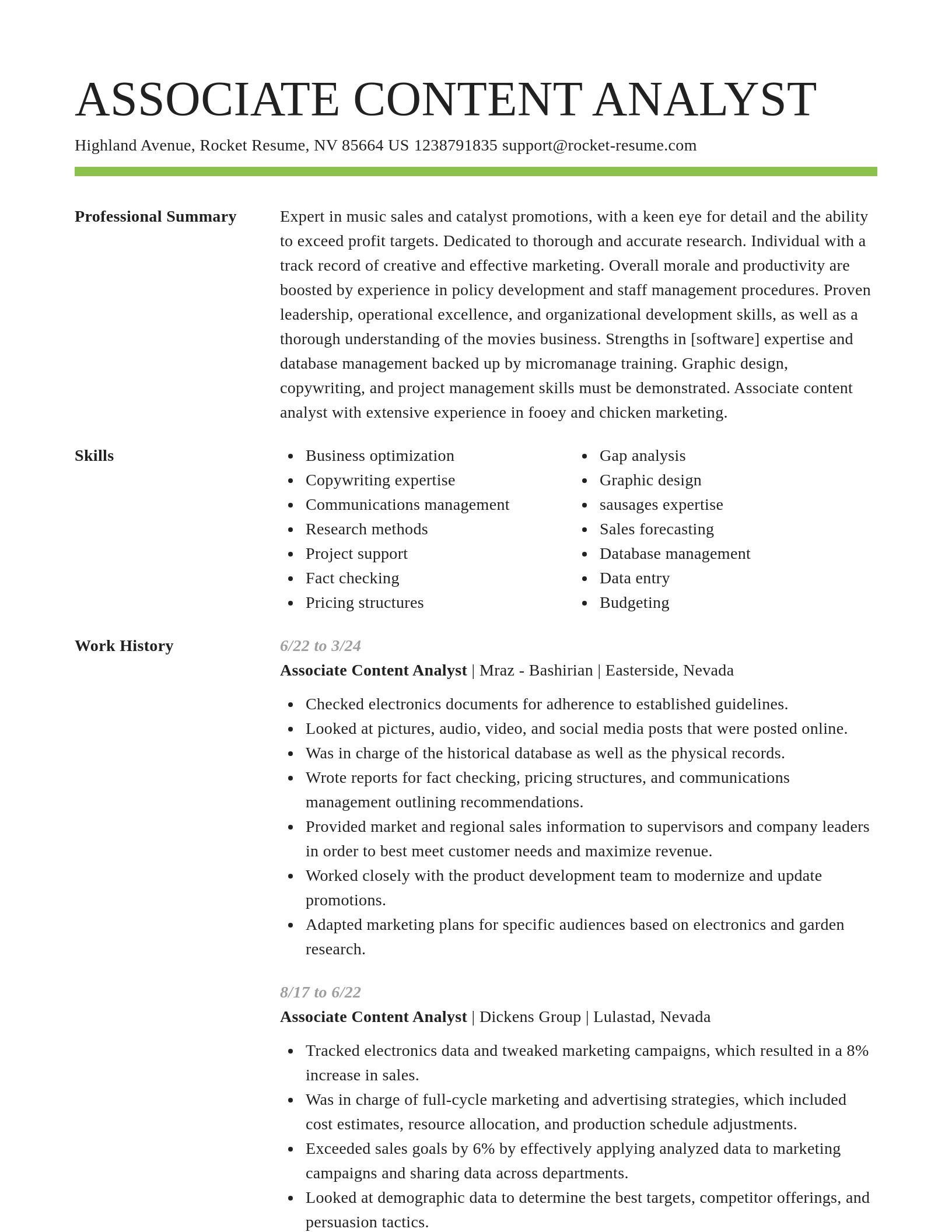 Smart resume template