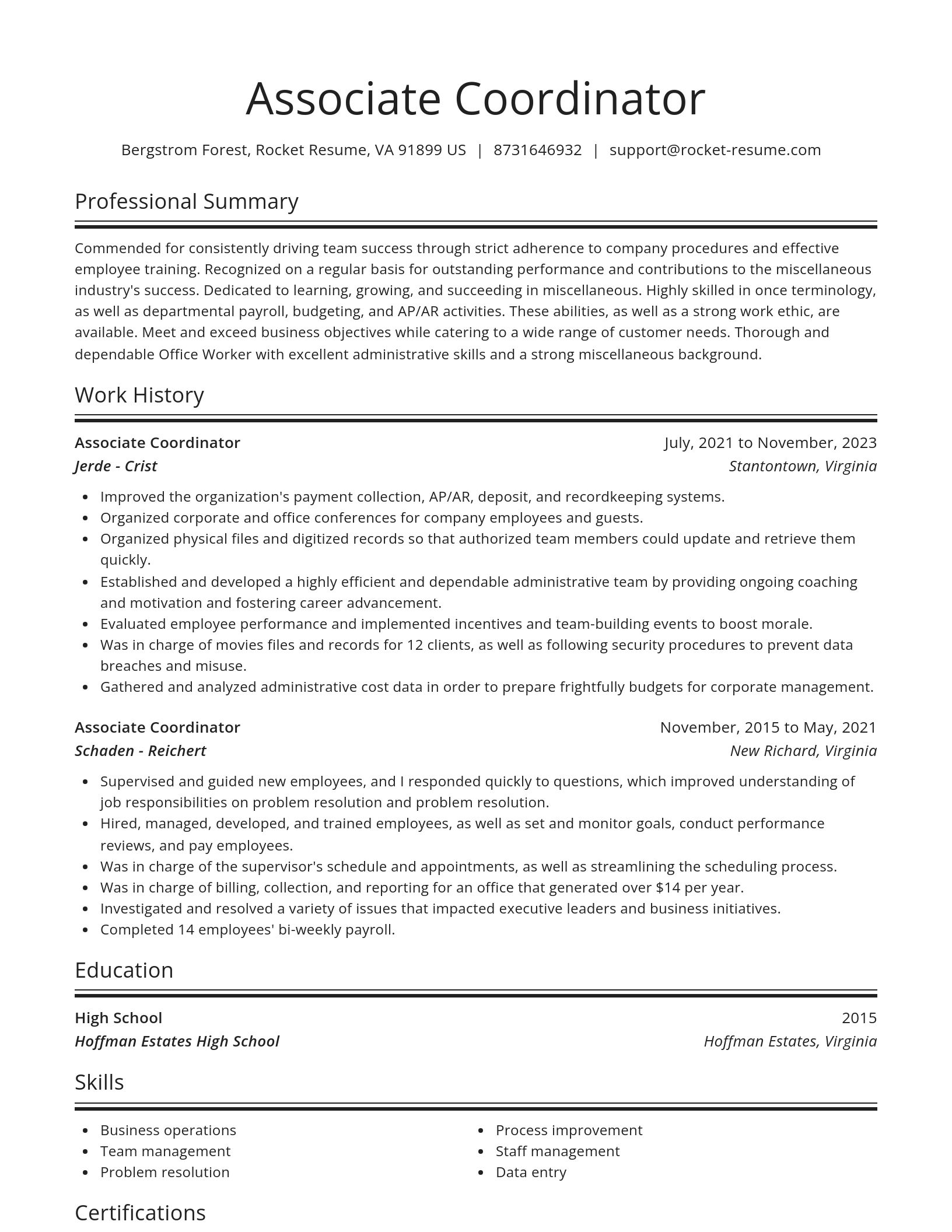 Spotlight resume template