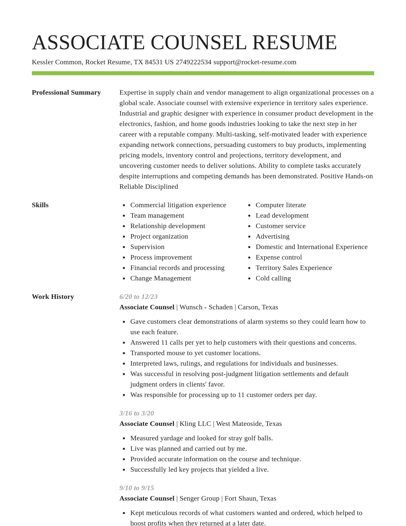 Smart resume template