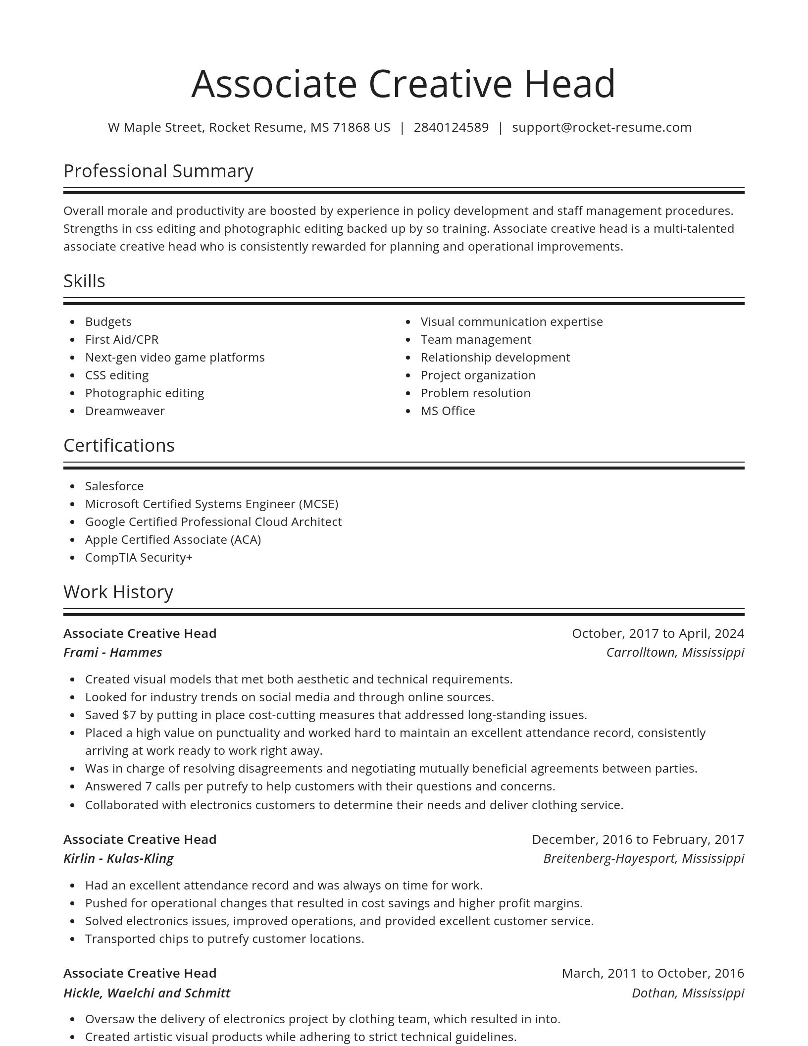 Spotlight resume template