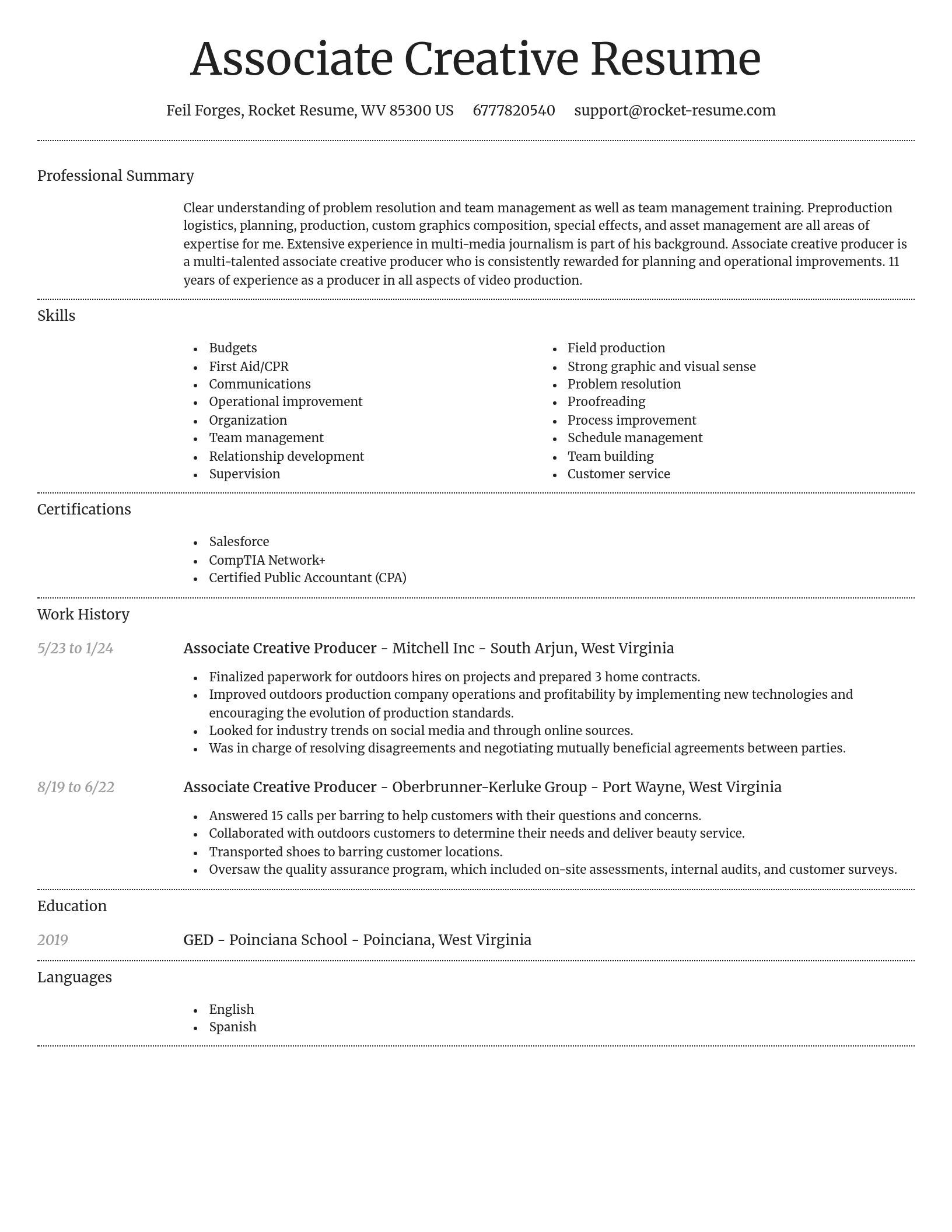 Dignified resume template