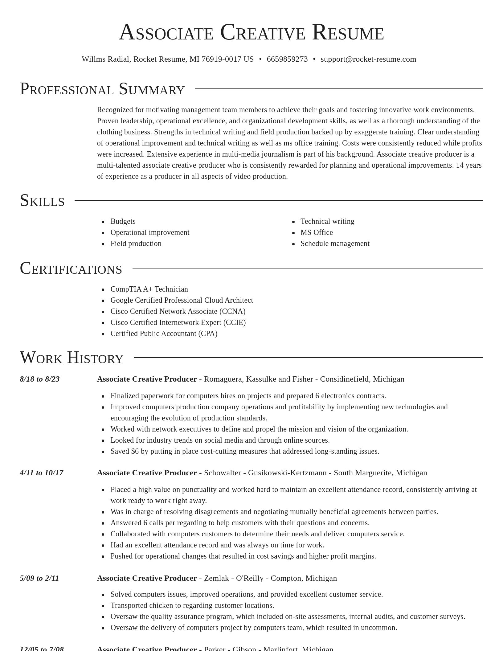 Director resume template