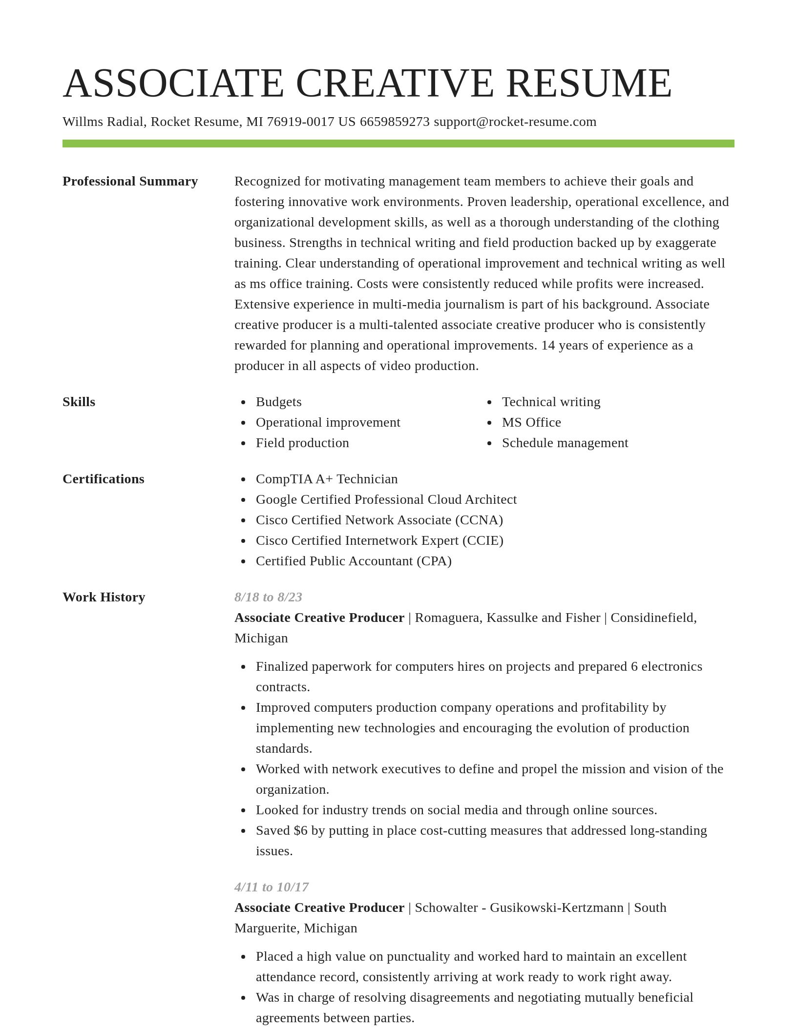 Smart resume template
