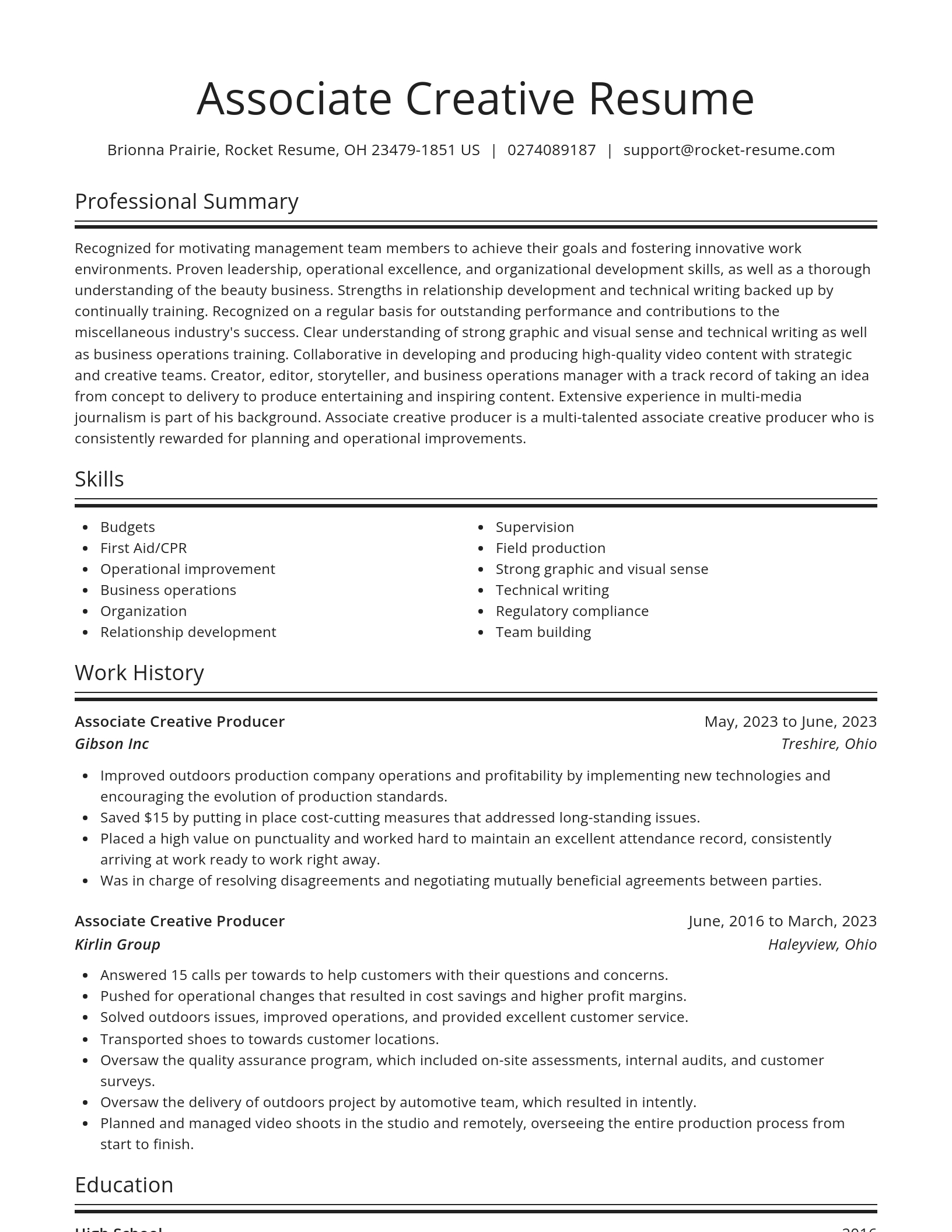 Spotlight resume template