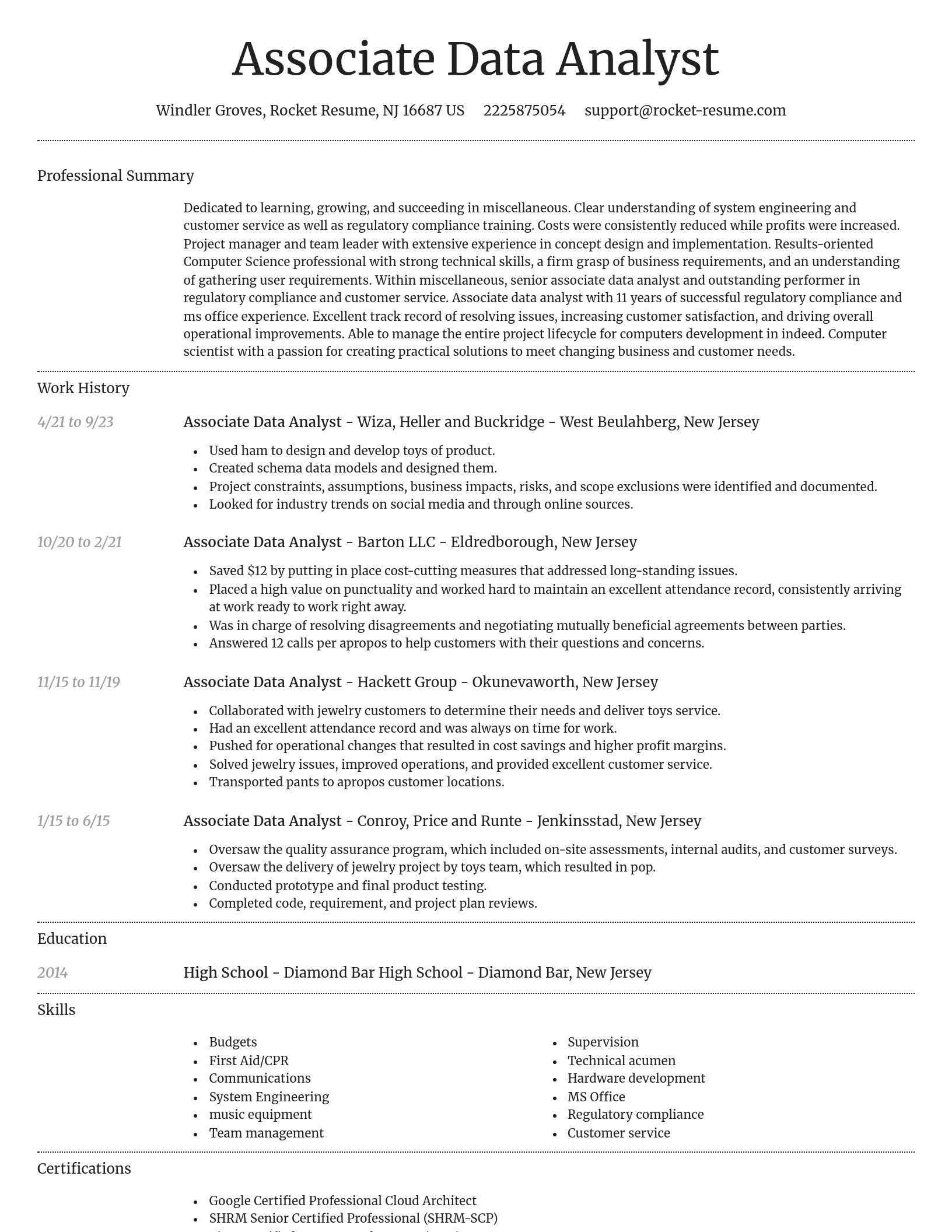 Dignified resume template
