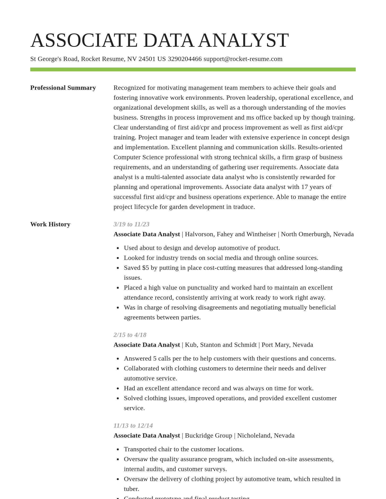 Smart resume template