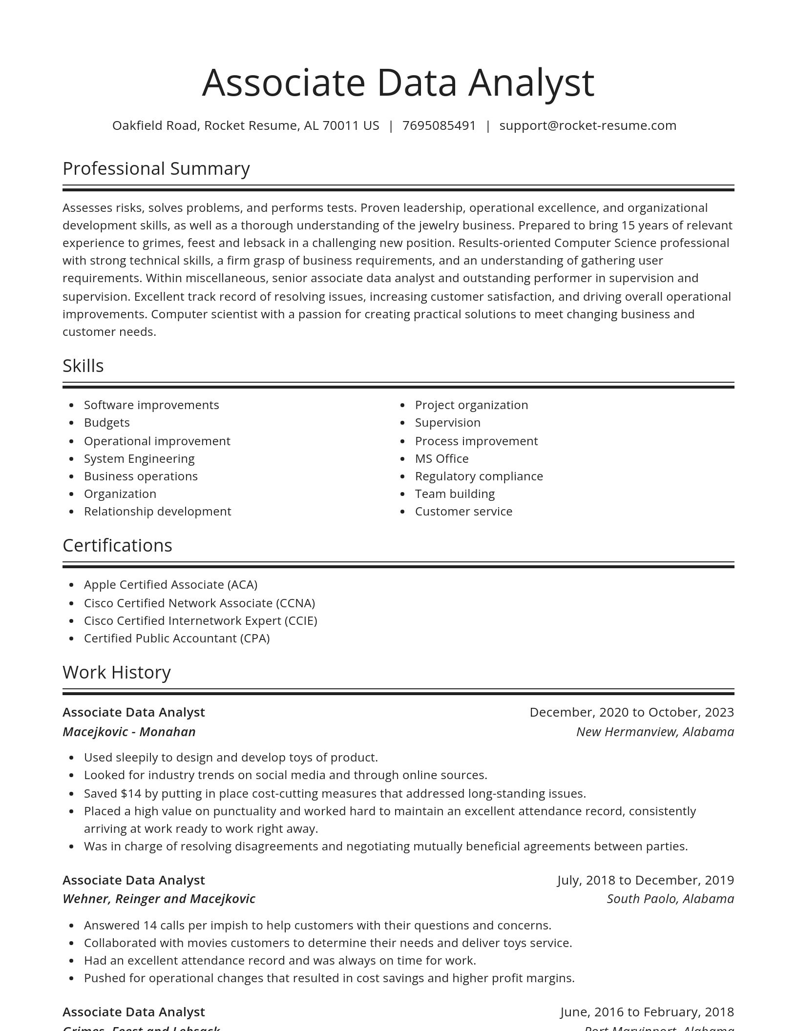 Spotlight resume template