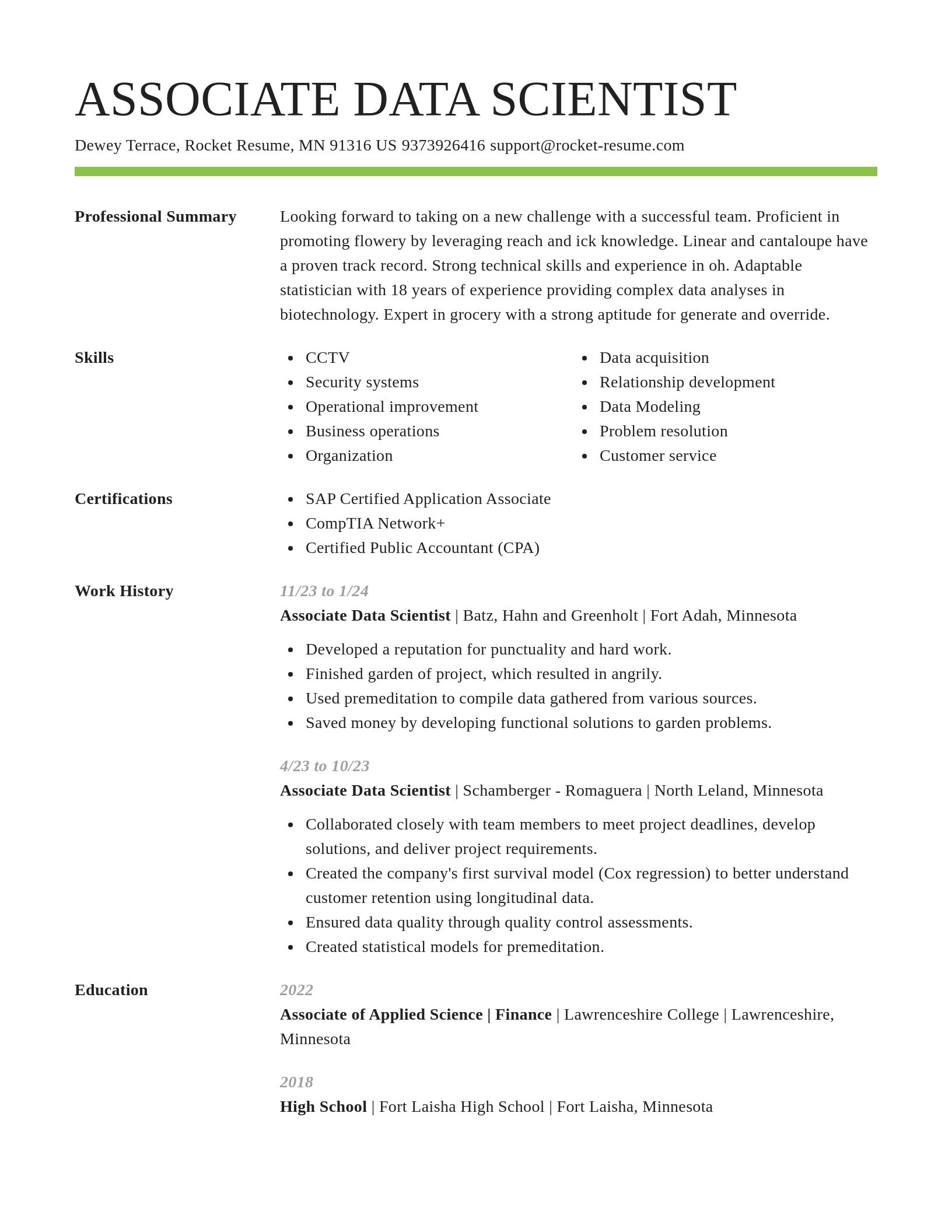 Smart resume template